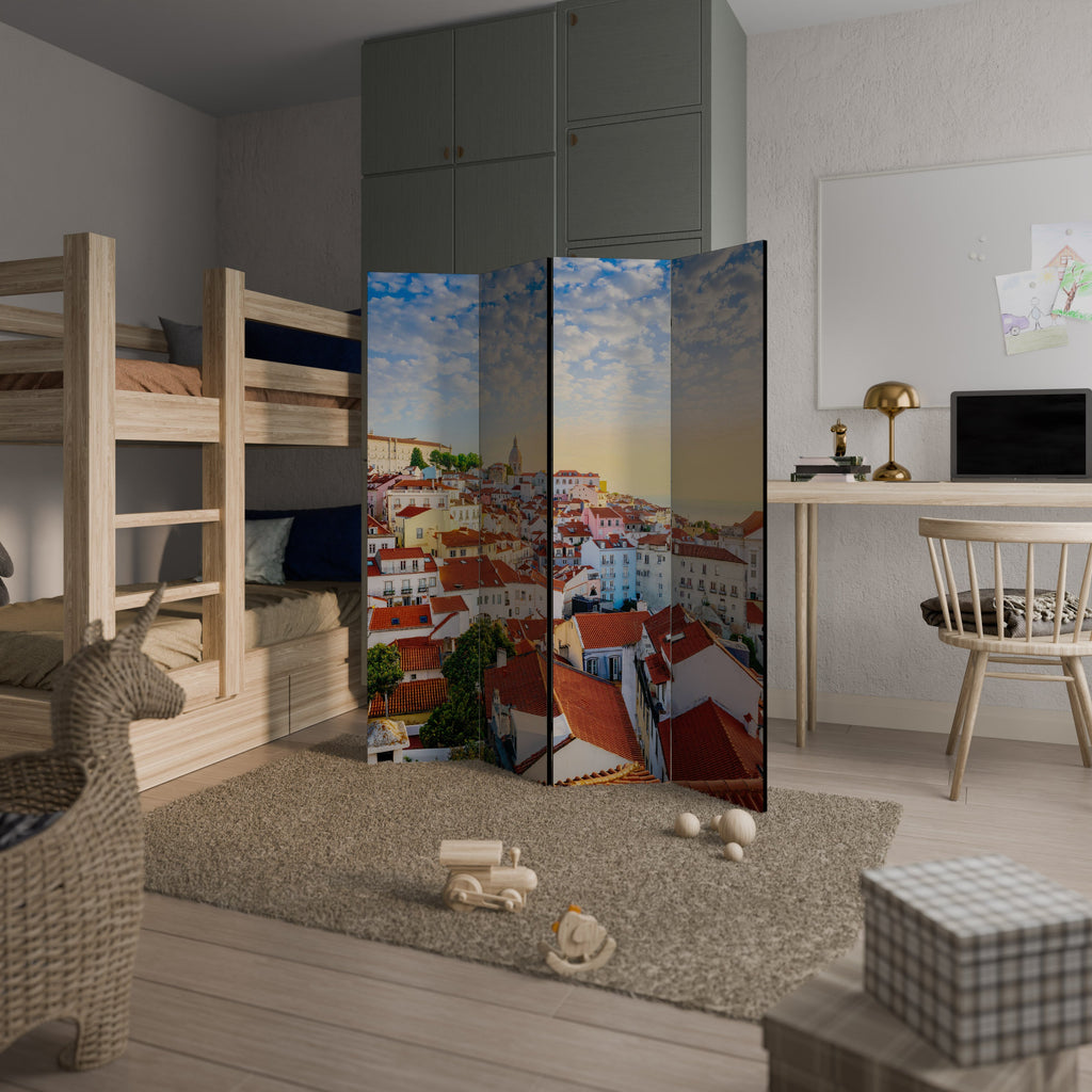 Séparateur de pièce décoratif à 4 panneaux ROOFTOP RADIANCE