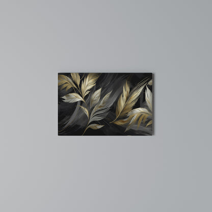 MYSTIC GOLD LEAVES Horizontal Canvas Print