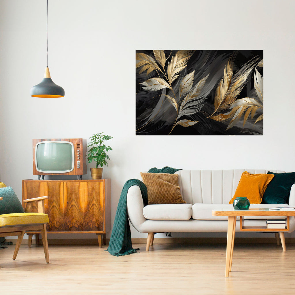 Affiche horizontale autocollante « FEUILLES D'OR MYSTIQUE »