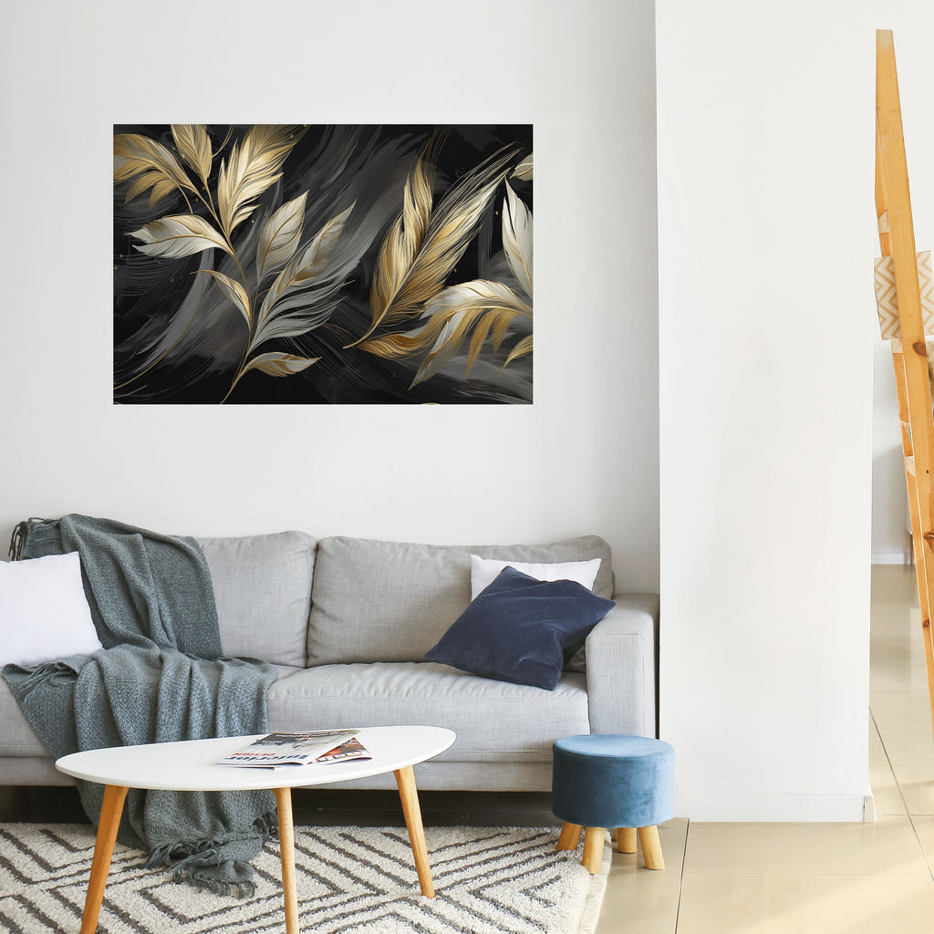 Affiche horizontale autocollante « FEUILLES D'OR MYSTIQUE »