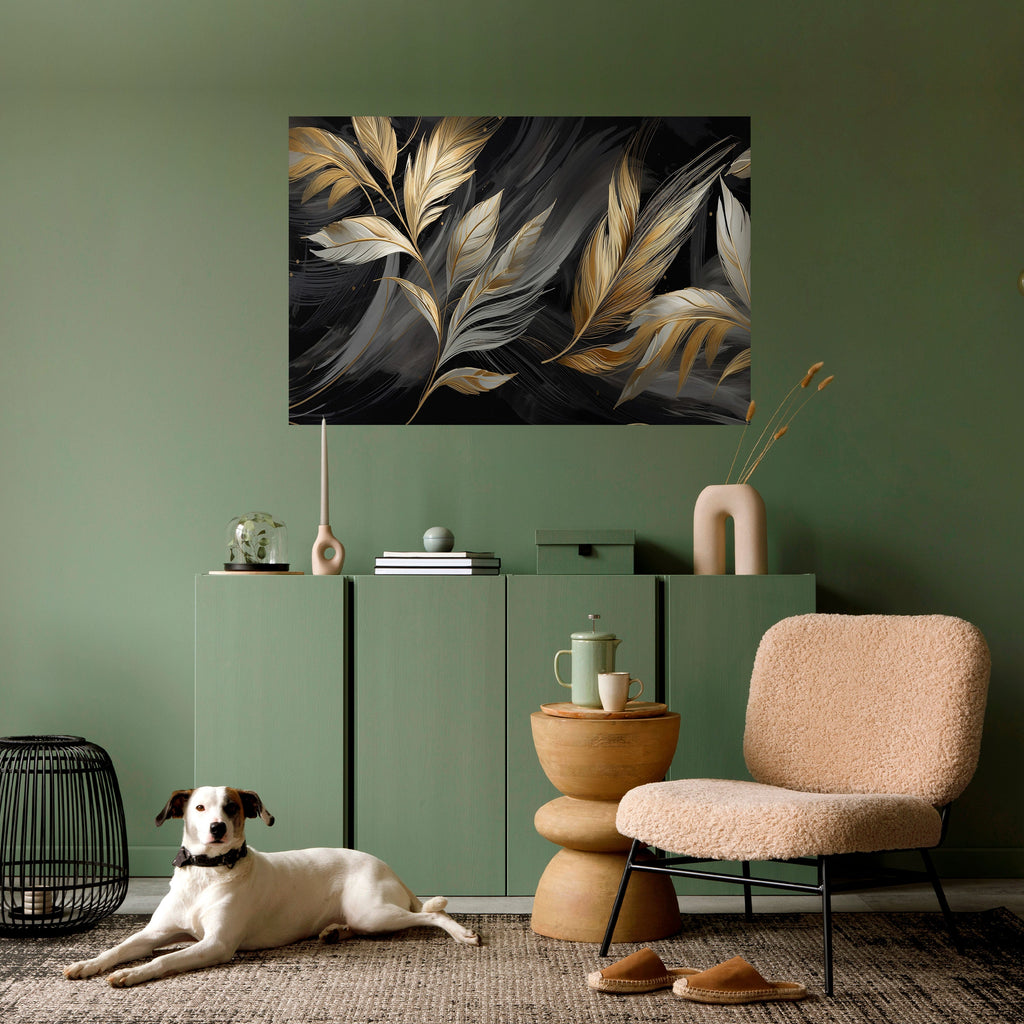 Affiche horizontale autocollante « FEUILLES D'OR MYSTIQUE »