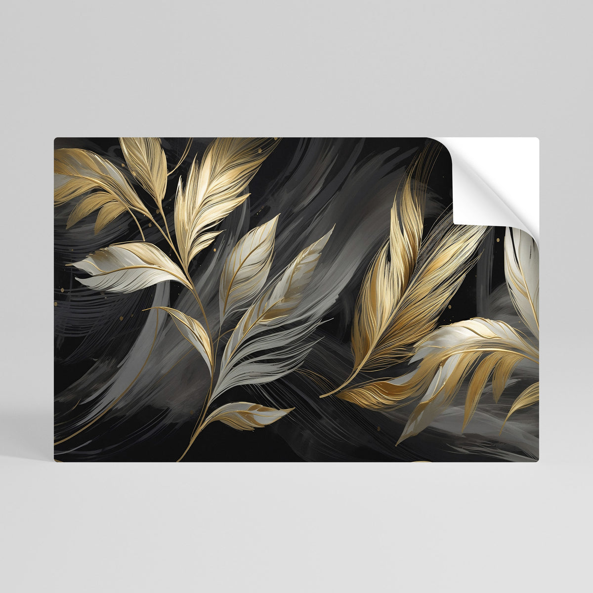 MYSTIC GOLD LEAVES Peel and Stick Horizontal Poster