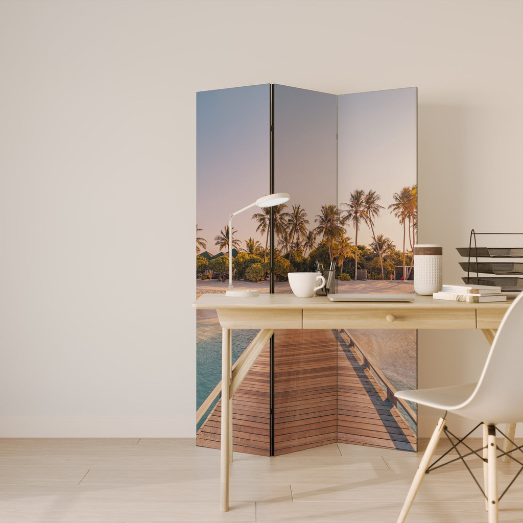 SUNSET SANDSCAPE JOURNEY 3-Panel Room Divider