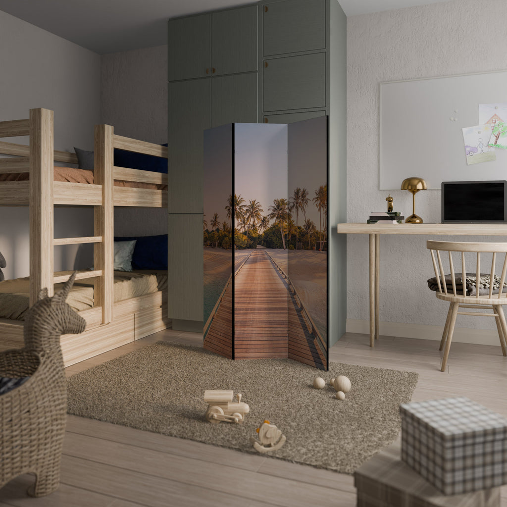 Paravent décoratif à 3 panneaux SUNSET SANDSCAPE JOURNEY