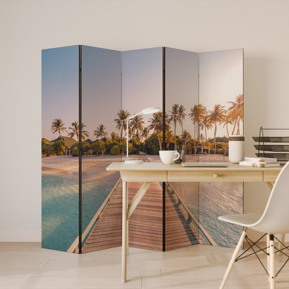 SUNSET SANDSCAPE JOURNEY 5-Panel Room Divider