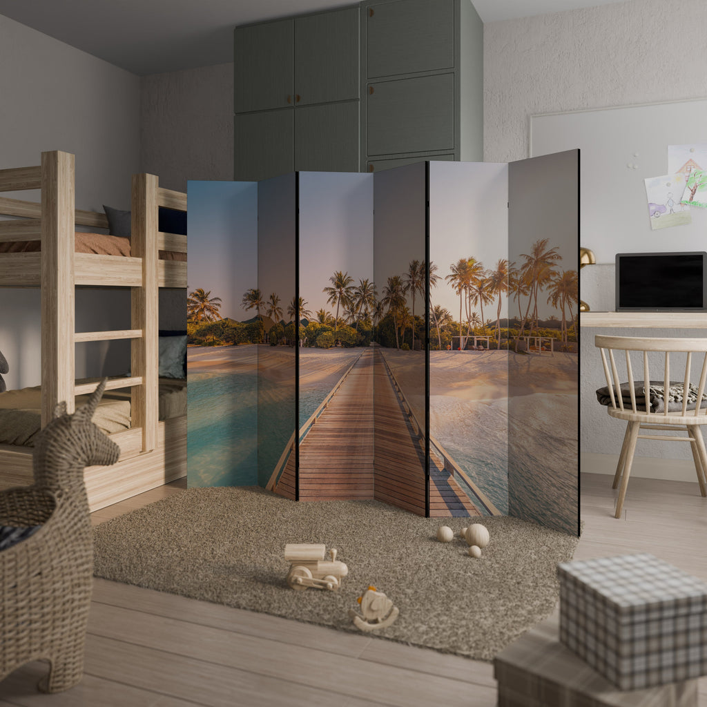 Paravent décoratif à 6 panneaux SUNSET SANDSCAPE JOURNEY