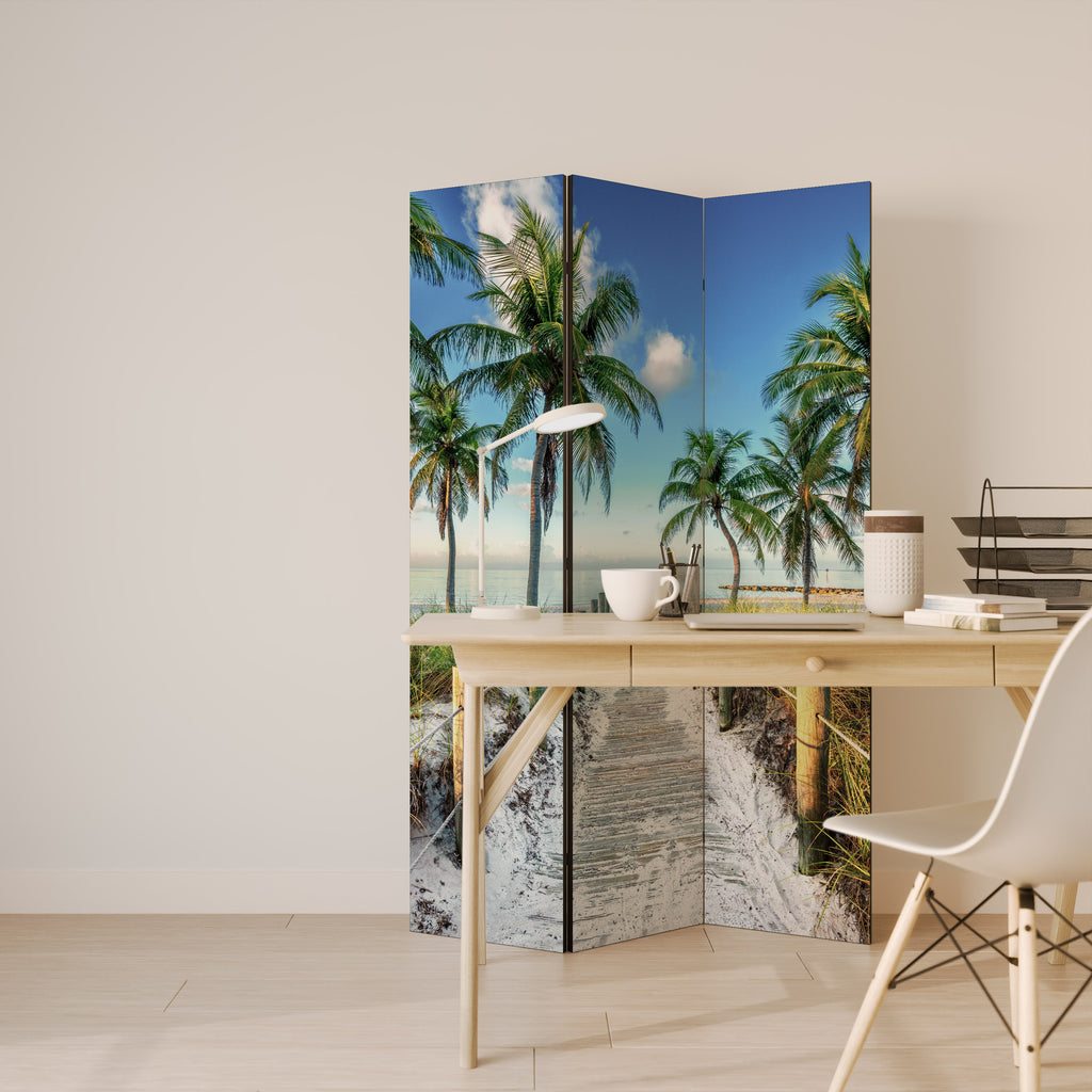 BREEZY COASTAL RETREAT 3-Panel Room Divider