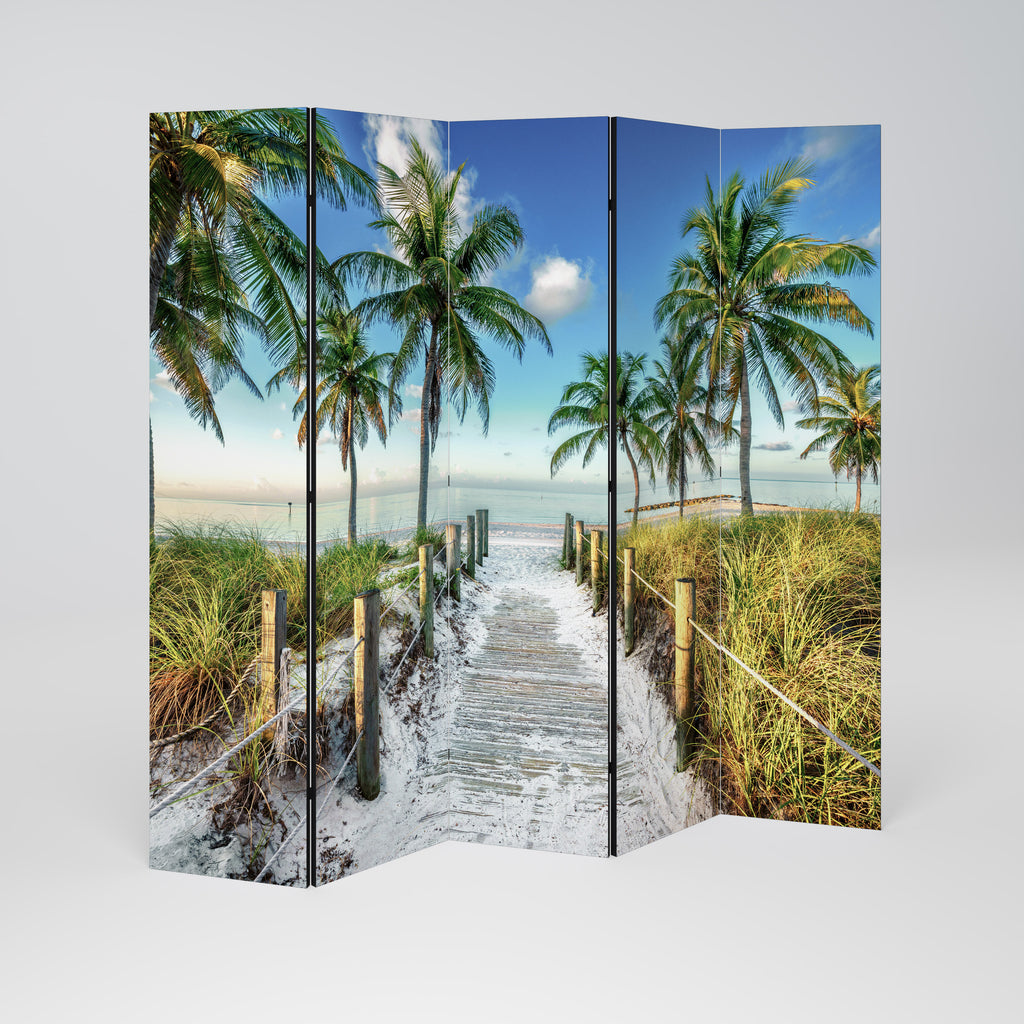 BREEZY COASTAL RETREAT 5-Panel Room Divider