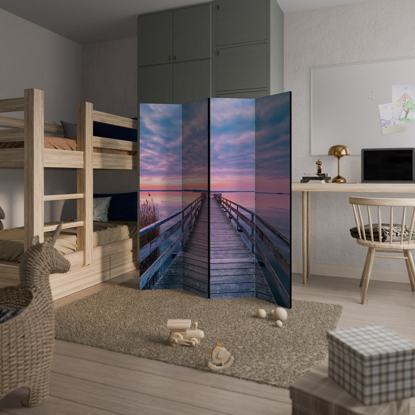 PASTEL PROMENADE 4-Panel Room Divider