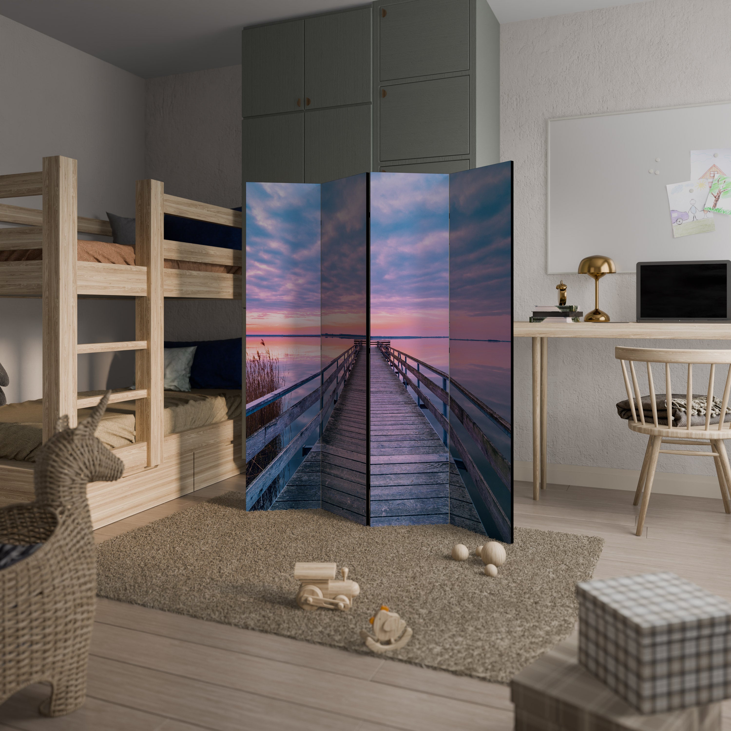 PASTEL PROMENADE 4-Panel Room Divider
