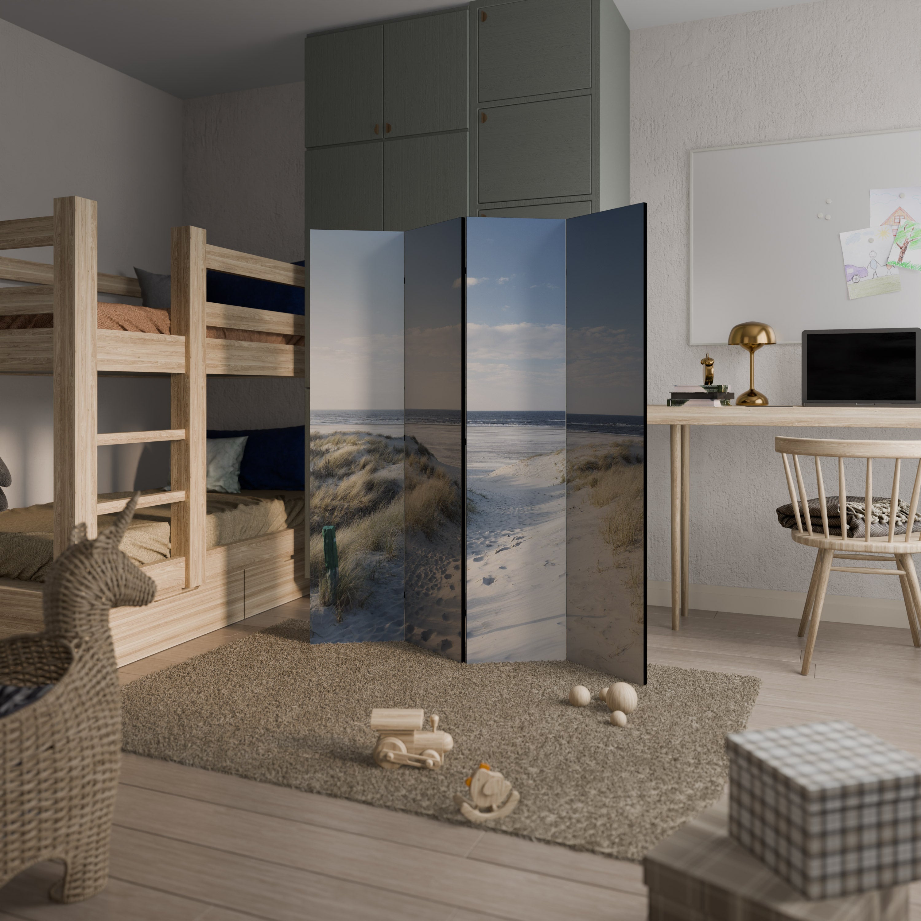SEASIDE DREAMING 4-Panel Room Divider