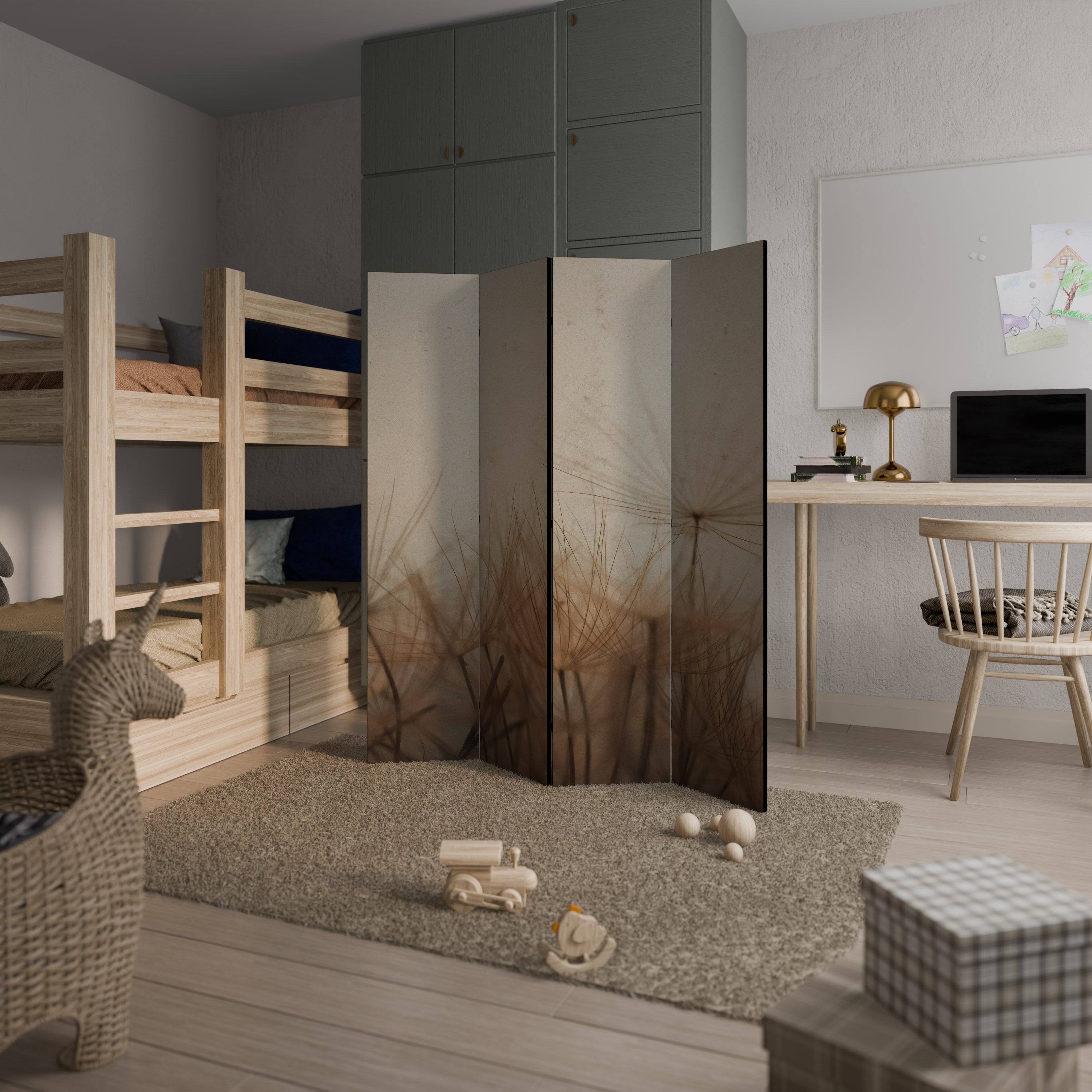 Paravent décoratif à 4 panneaux EARTH BREATH