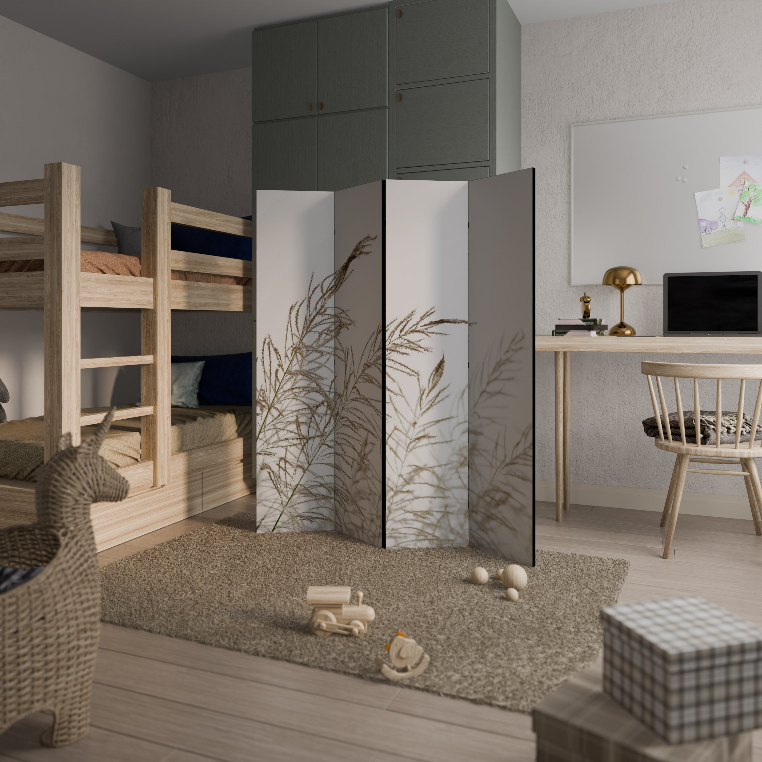 Cloison décorative à 4 panneaux WISPERING WINDS