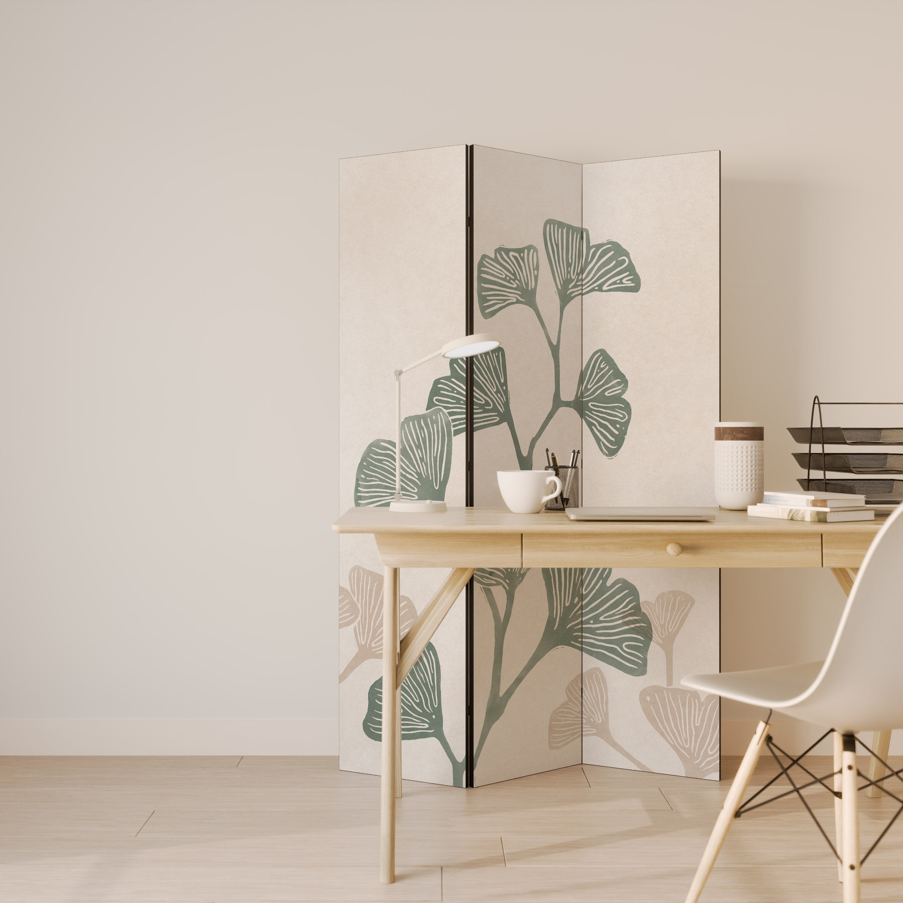 THE GOST OF GINKGO 3-Panel Room Divider
