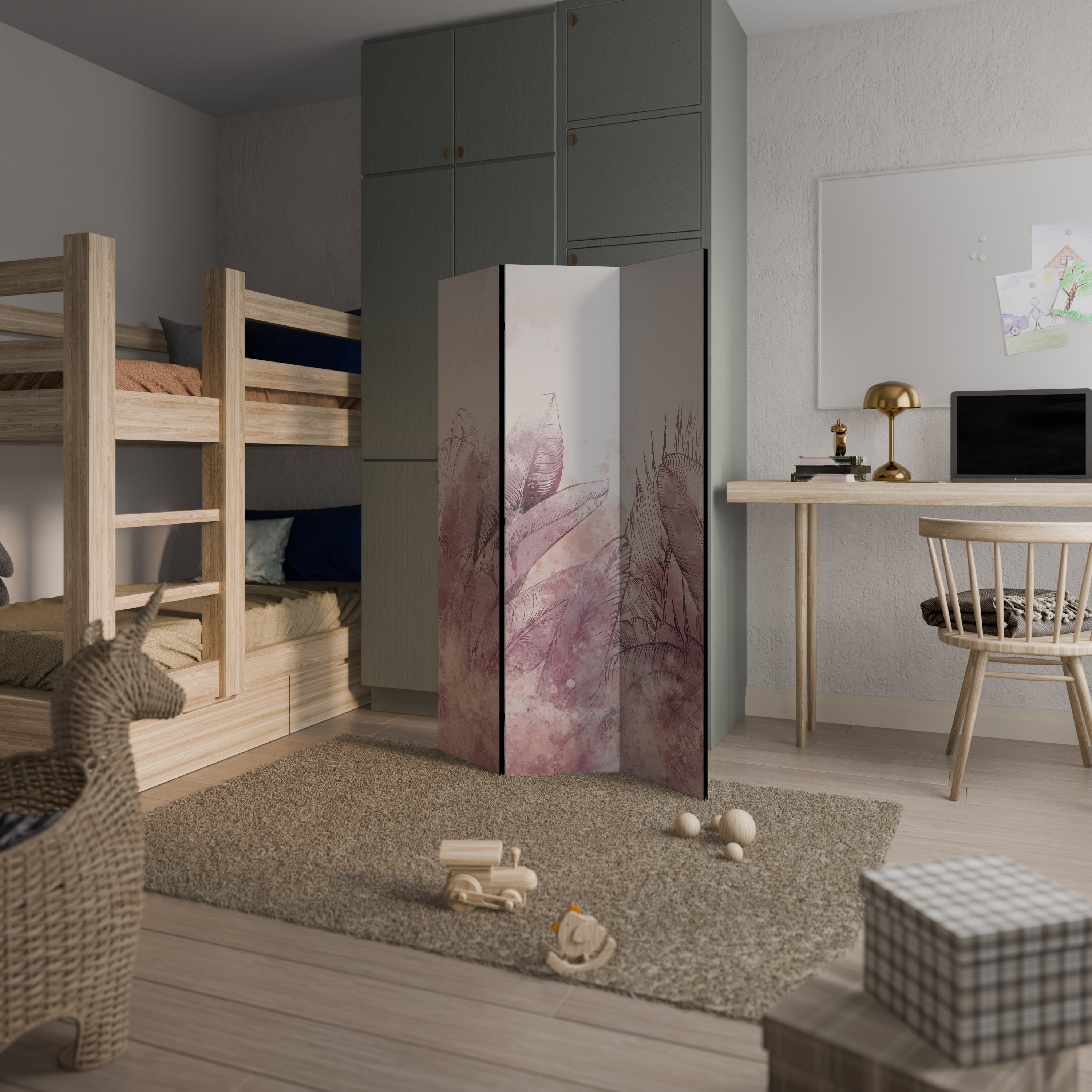 Paravent décoratif à 3 panneaux TROPICAL GLAM