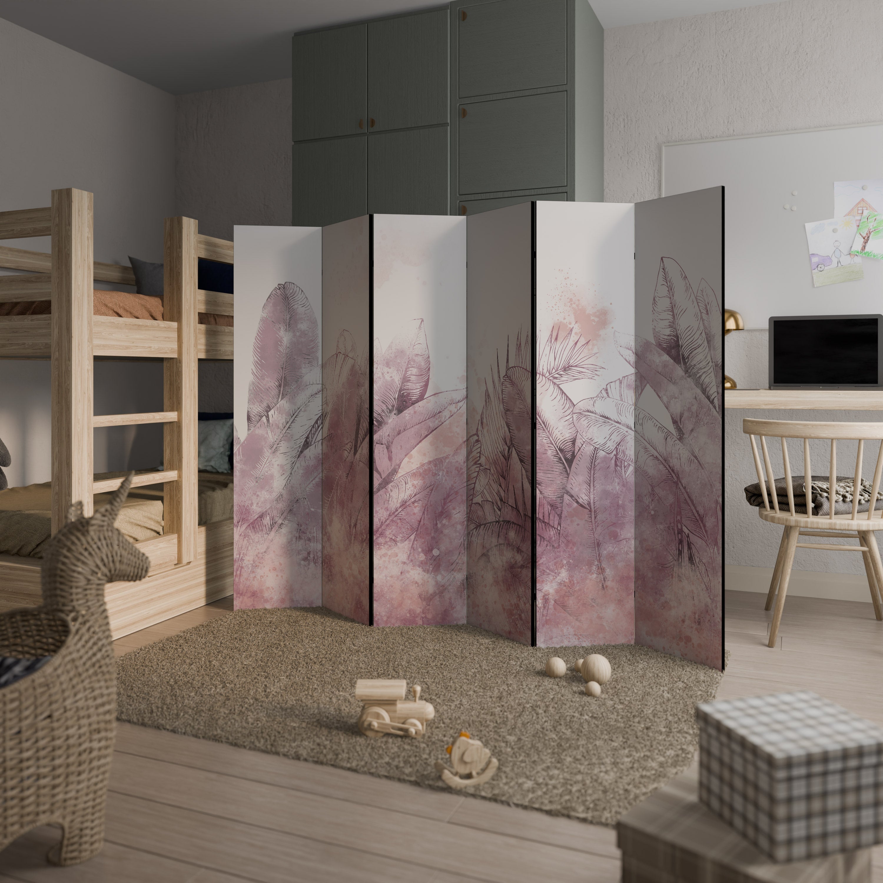 Paravent décoratif à 6 panneaux TROPICAL GLAM