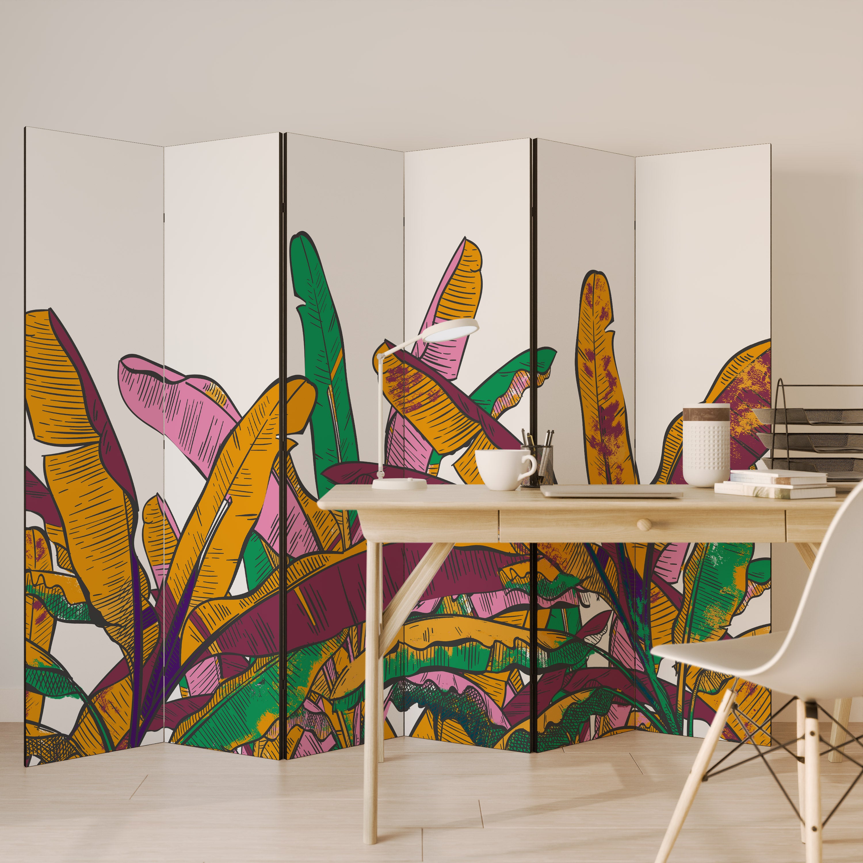 TROPICAL GLOW 6-Panel Room Divider