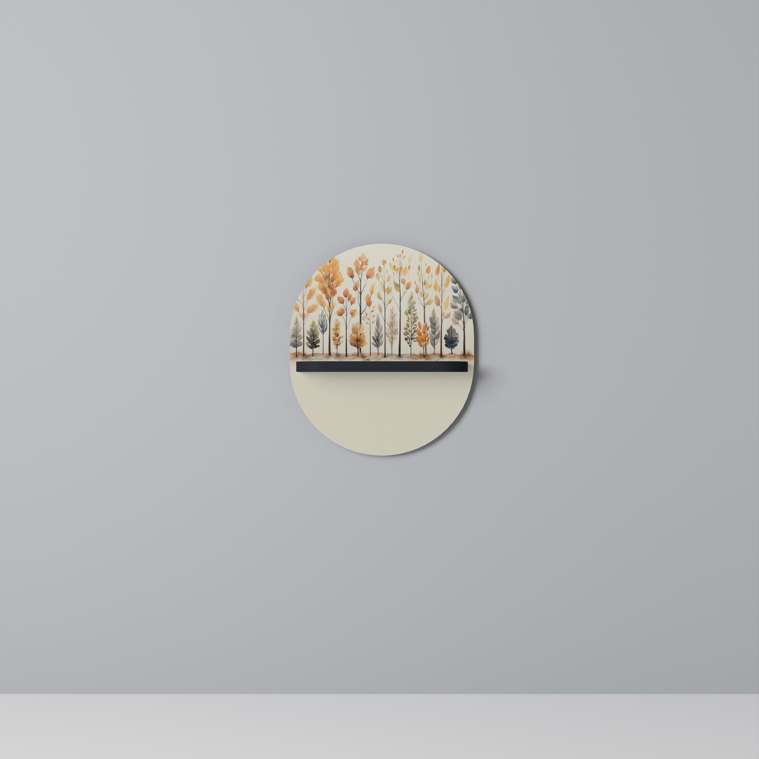 Étagère ovale AUTUMN FOREST en finition noire