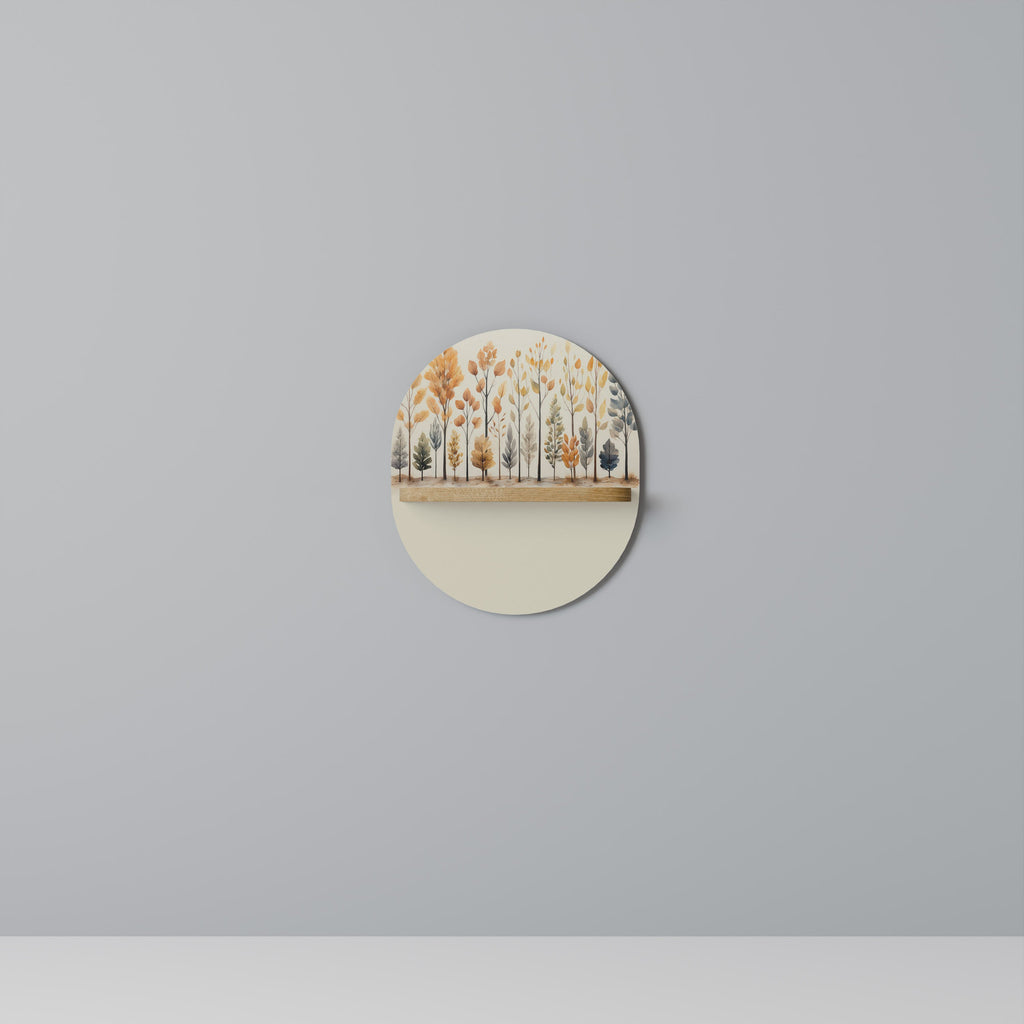 Étagère d'art ovale AUTUMN FOREST en effet chêne