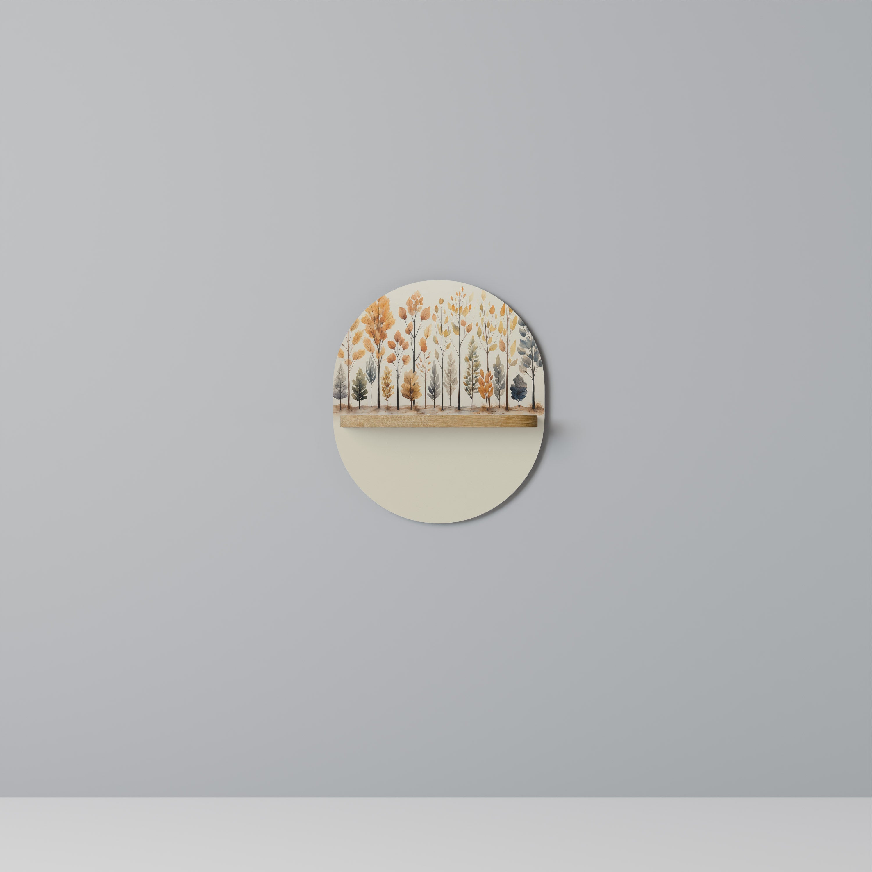 Étagère d'art ovale AUTUMN FOREST en effet chêne