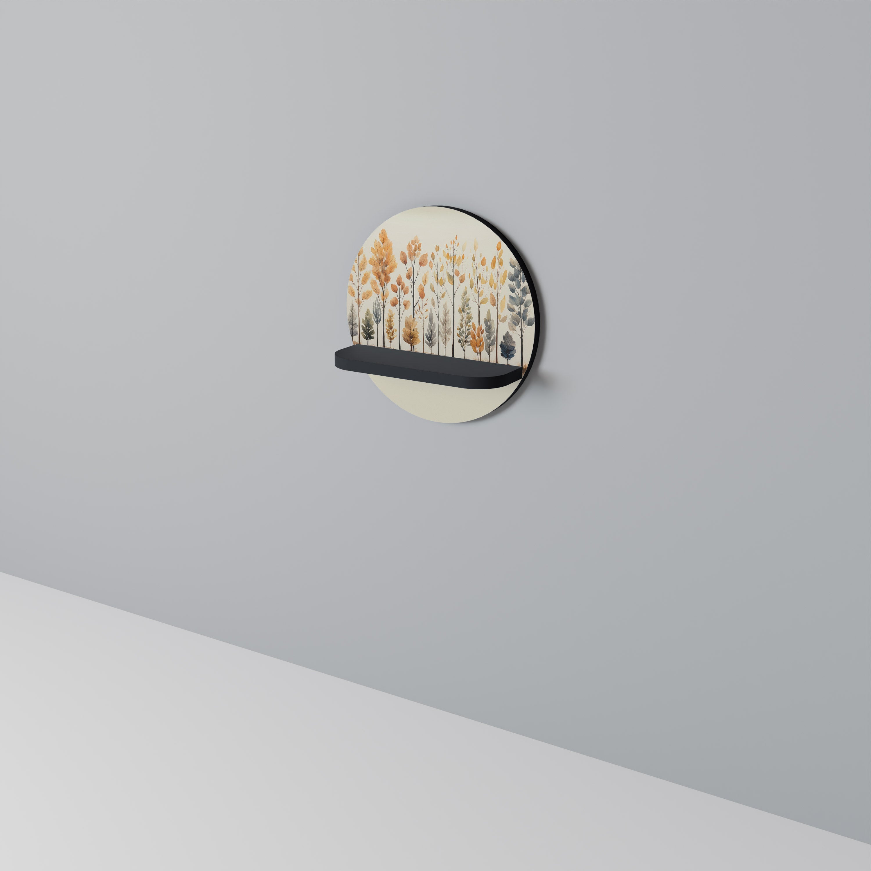 Étagère ronde AUTUMN FOREST en finition noire