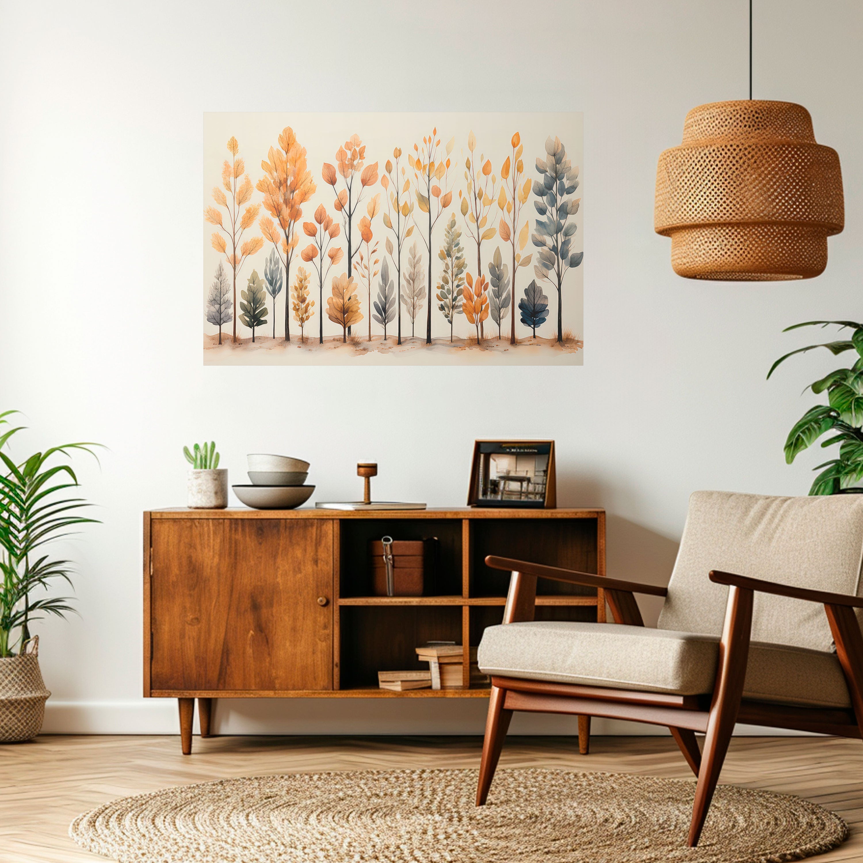 Affiche horizontale autocollante FORÊT D'AUTOMNE