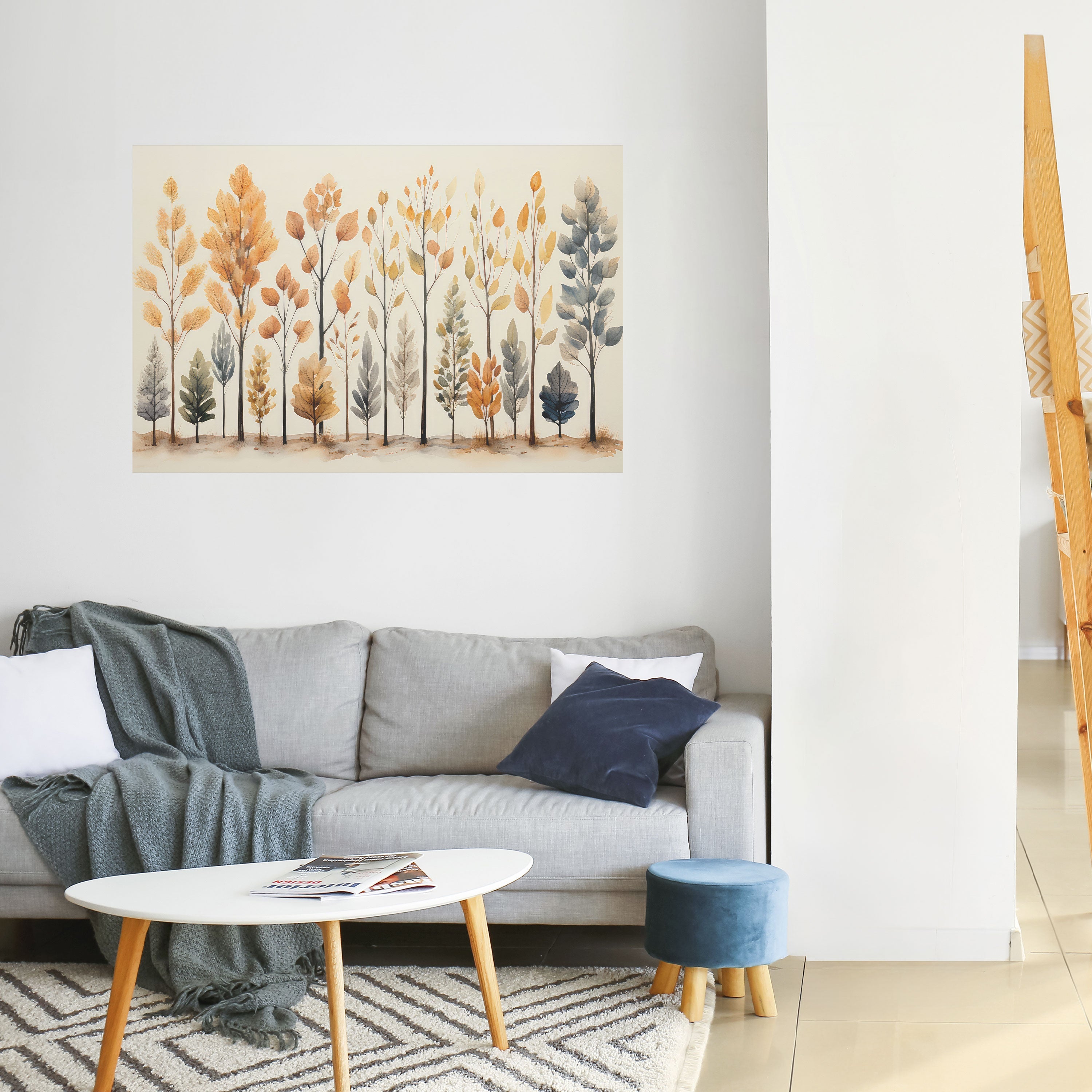 Affiche horizontale autocollante FORÊT D'AUTOMNE