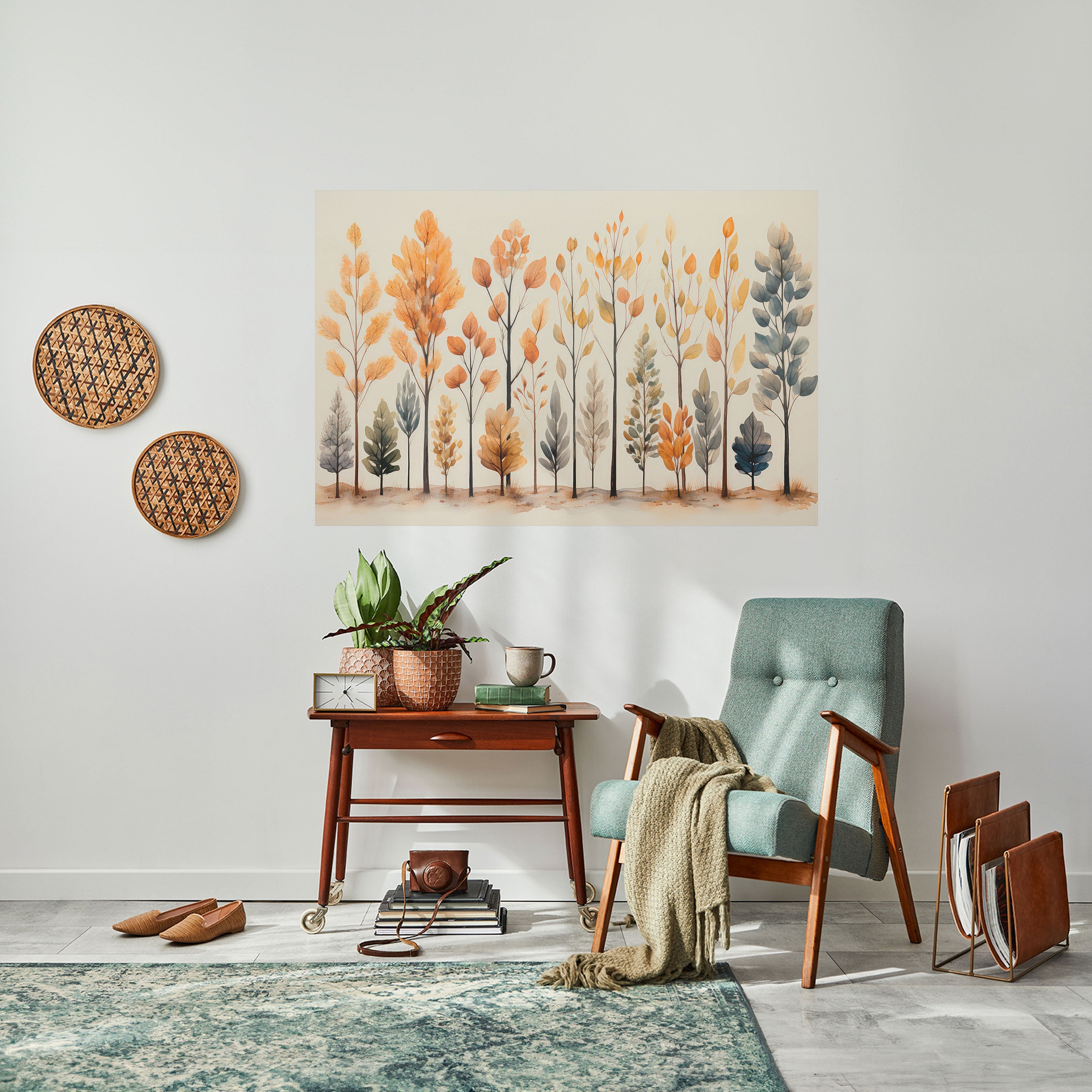 Affiche horizontale autocollante FORÊT D'AUTOMNE