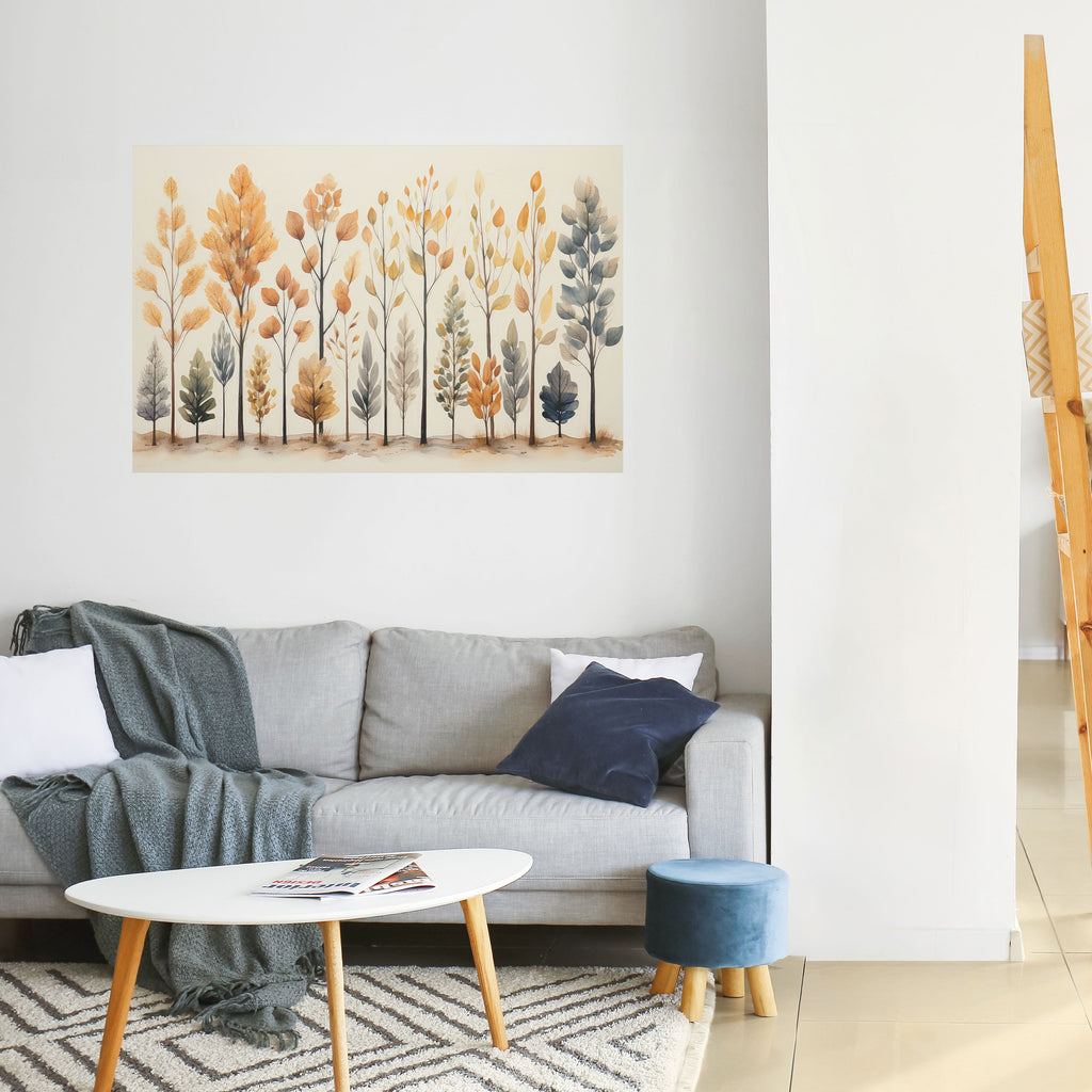 Affiche horizontale autocollante FORÊT D'AUTOMNE