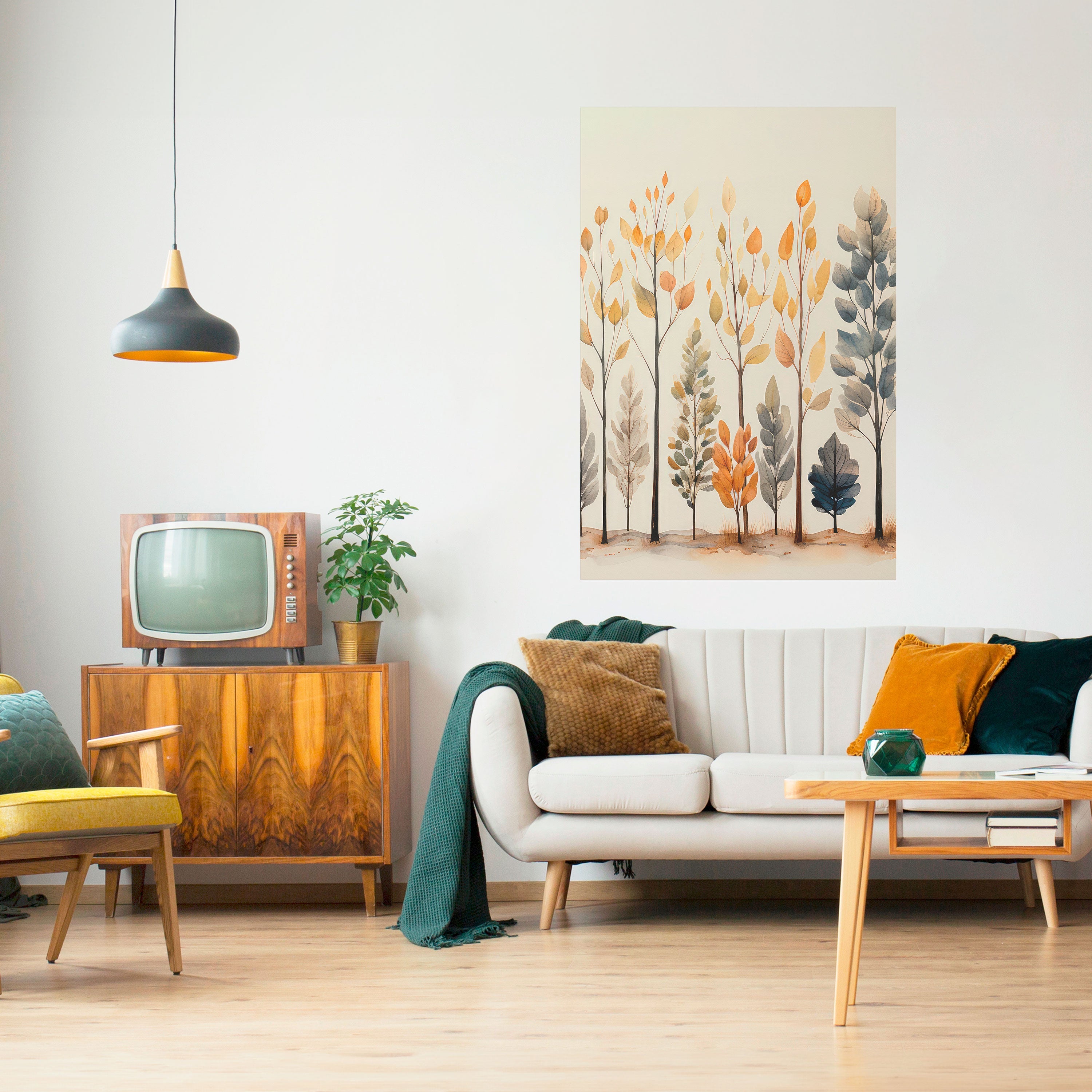 Affiche verticale autocollante FORÊT D'AUTOMNE