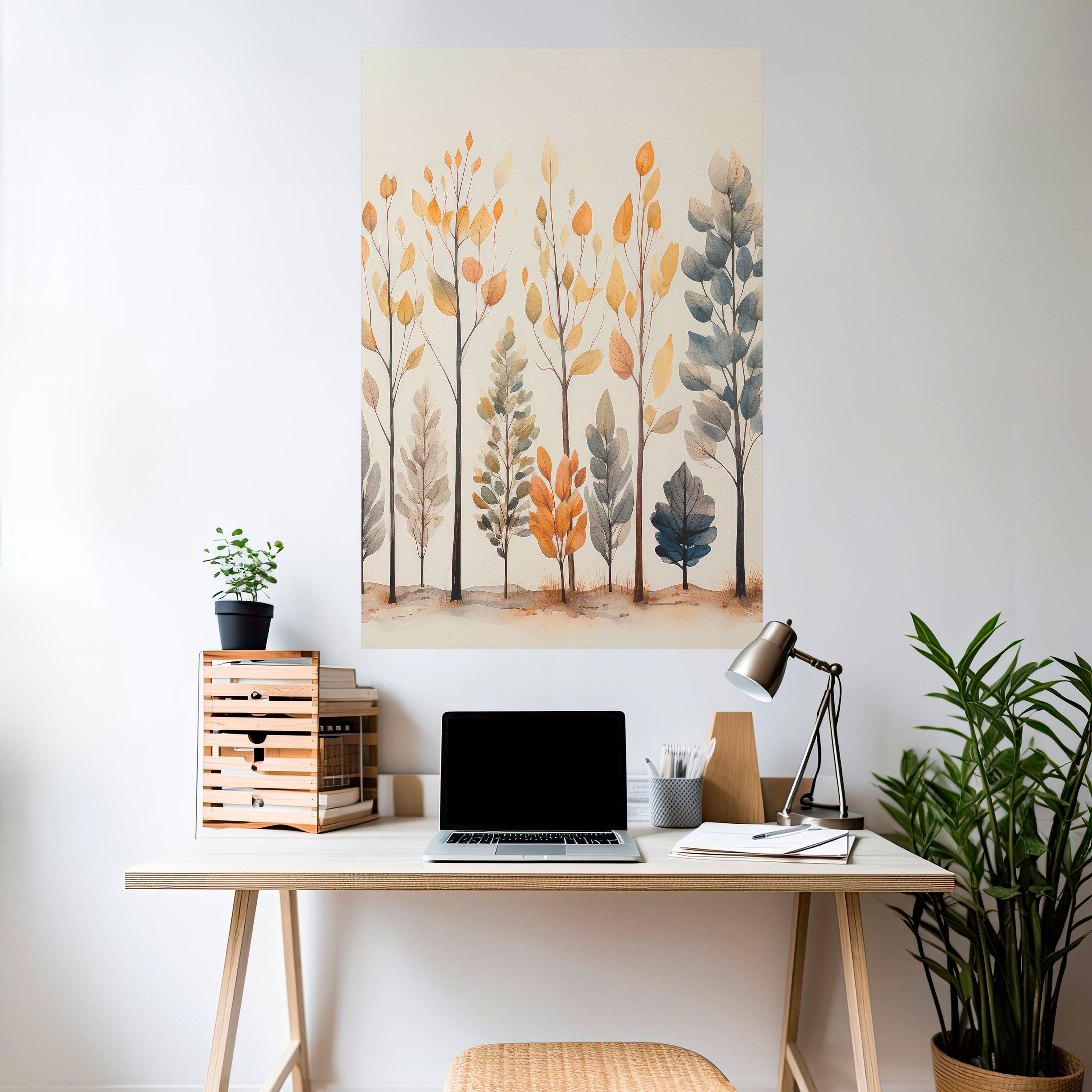 Affiche verticale autocollante FORÊT D'AUTOMNE