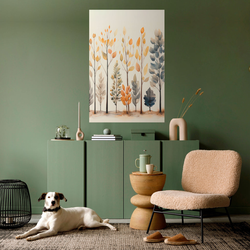 Affiche verticale autocollante FORÊT D'AUTOMNE