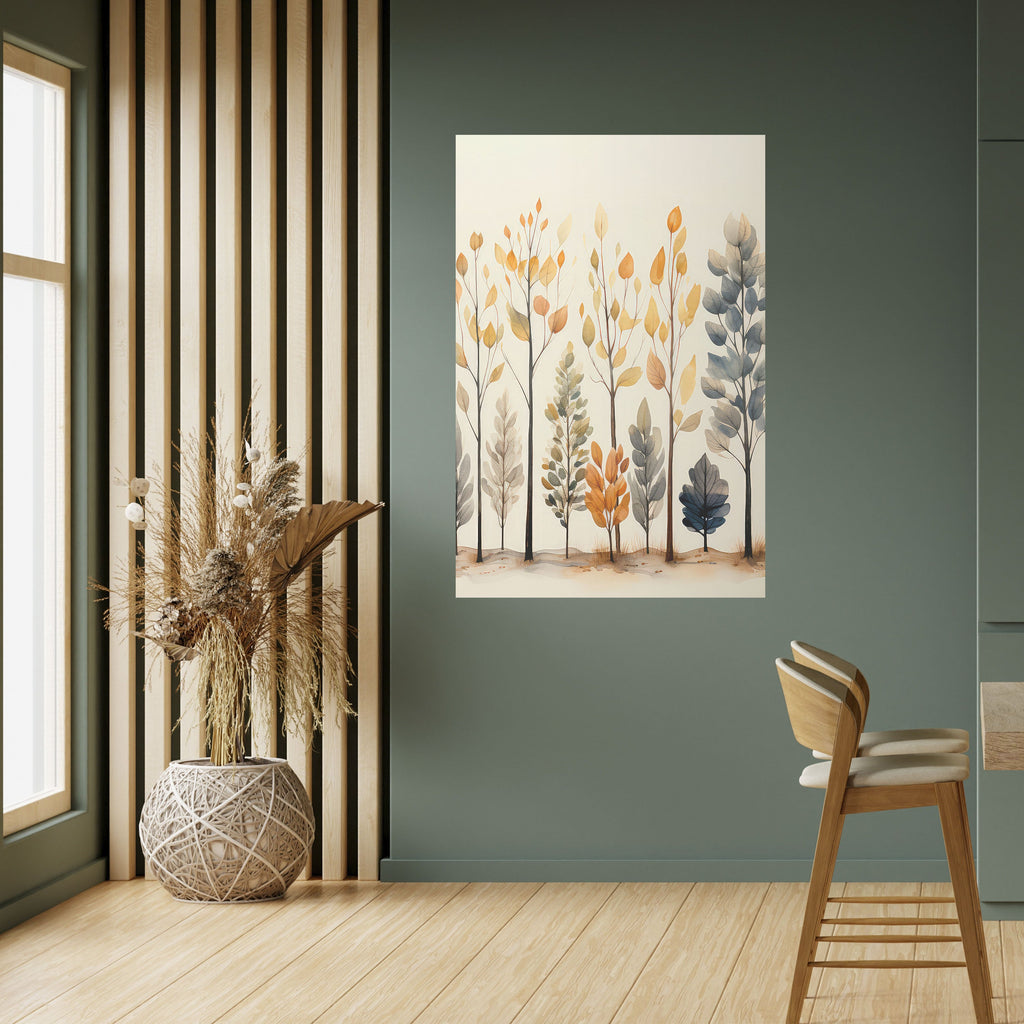 Affiche verticale autocollante FORÊT D'AUTOMNE