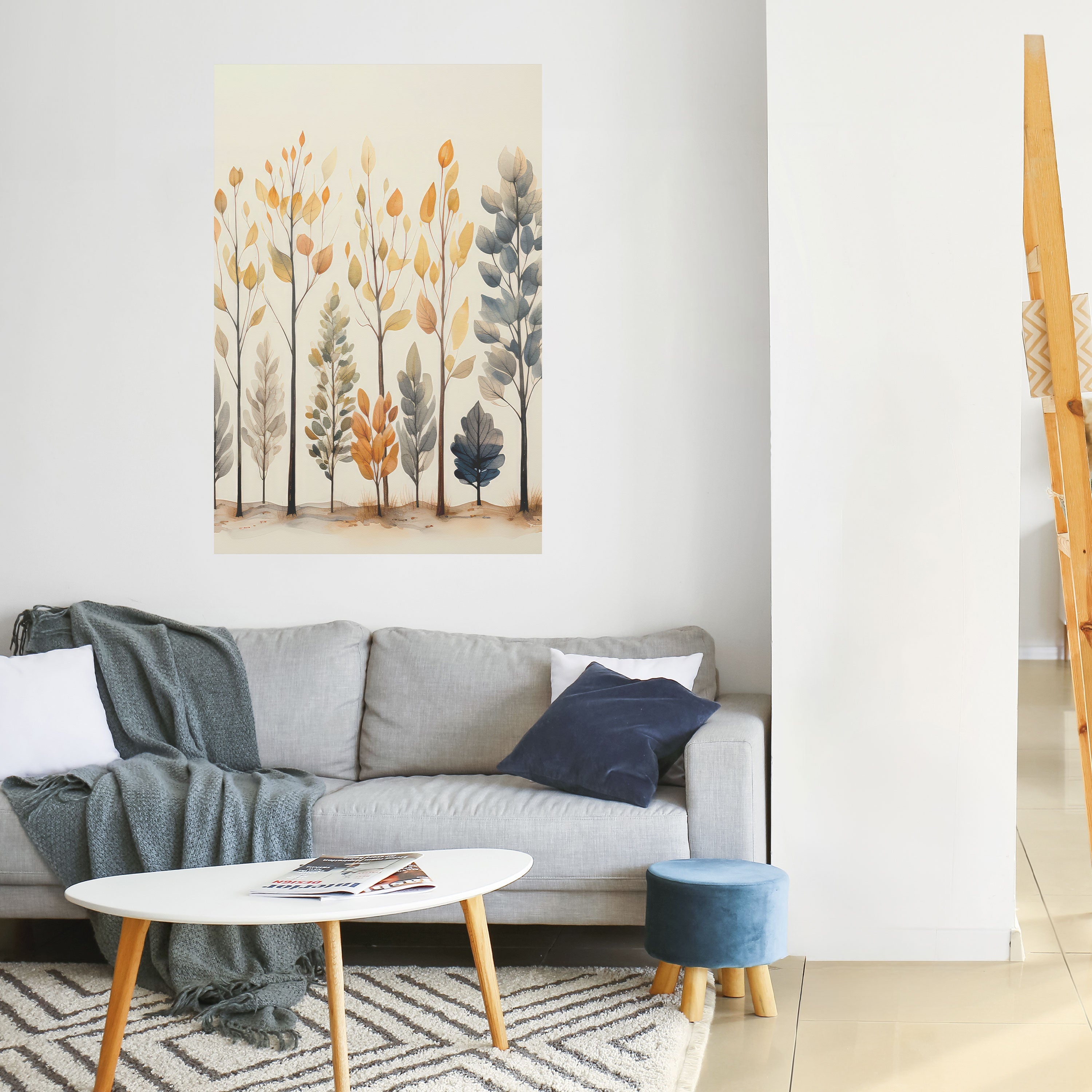 Affiche verticale autocollante FORÊT D'AUTOMNE