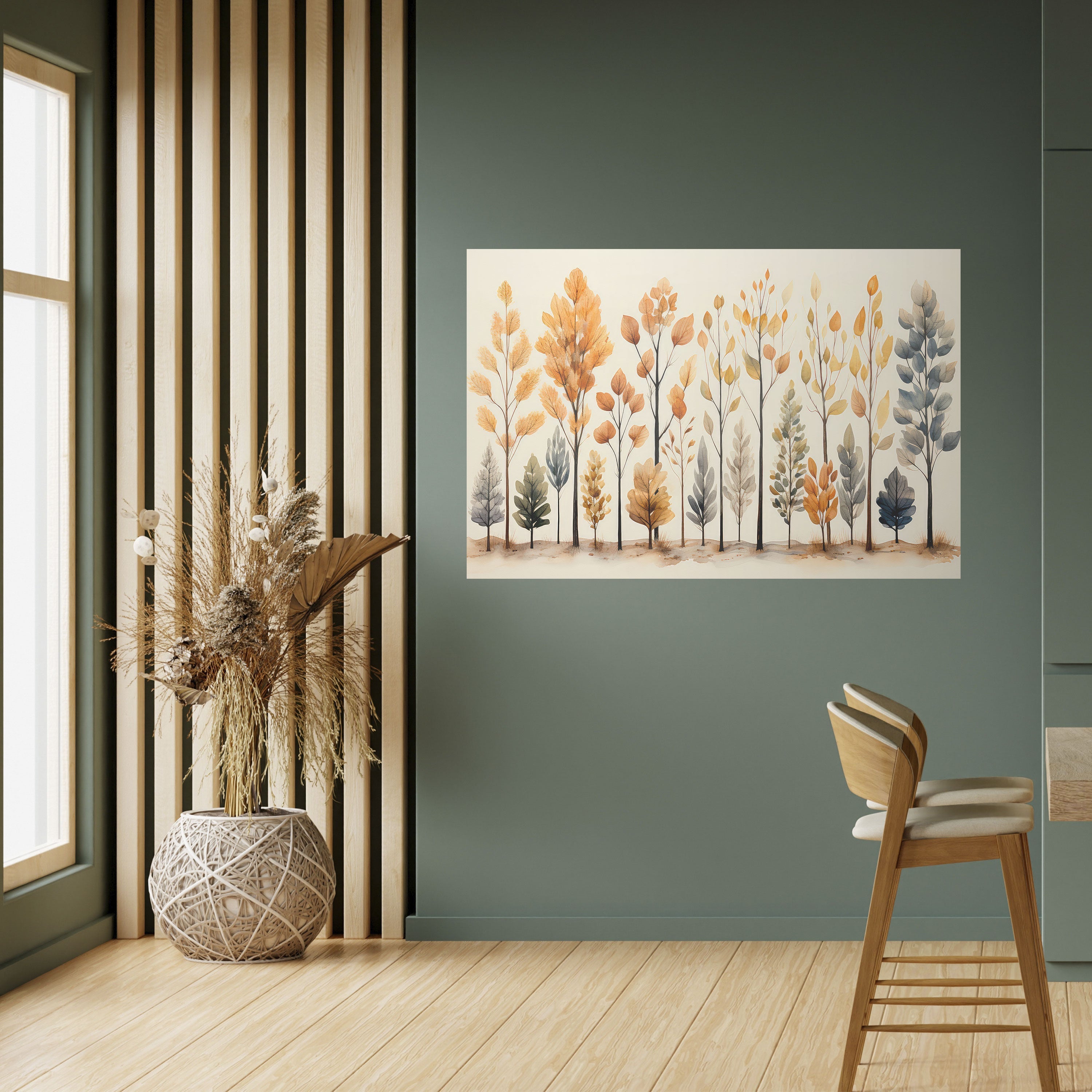 Affiche horizontale autocollante FORÊT D'AUTOMNE