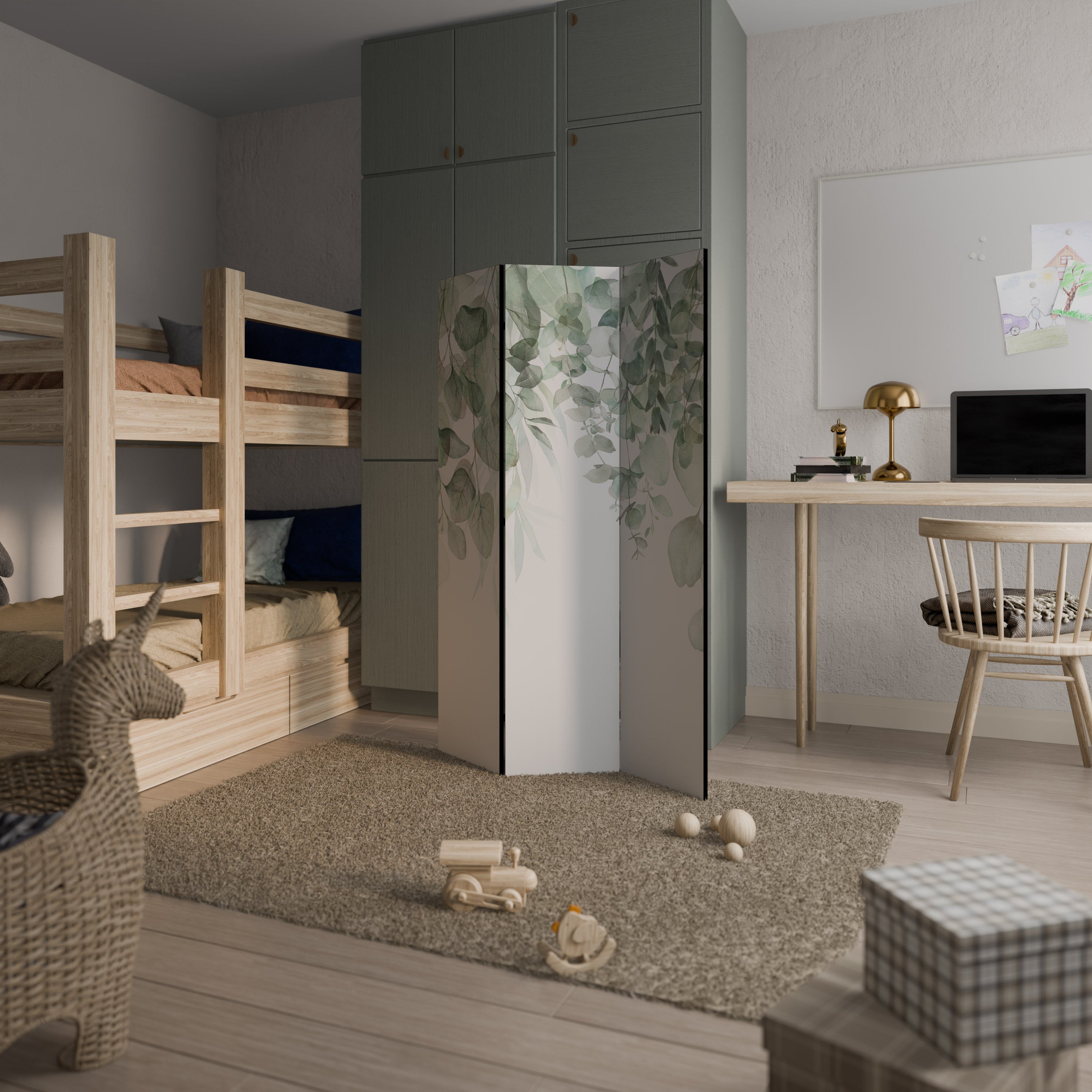 PURE VERDURE 3-Panel Room Divider