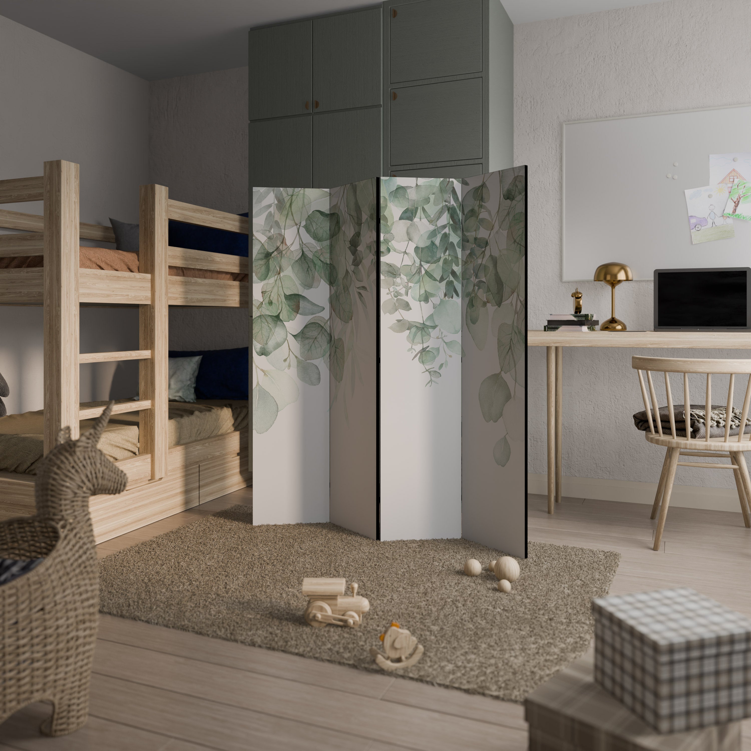 PURE VERDURE 4-Panel Room Divider