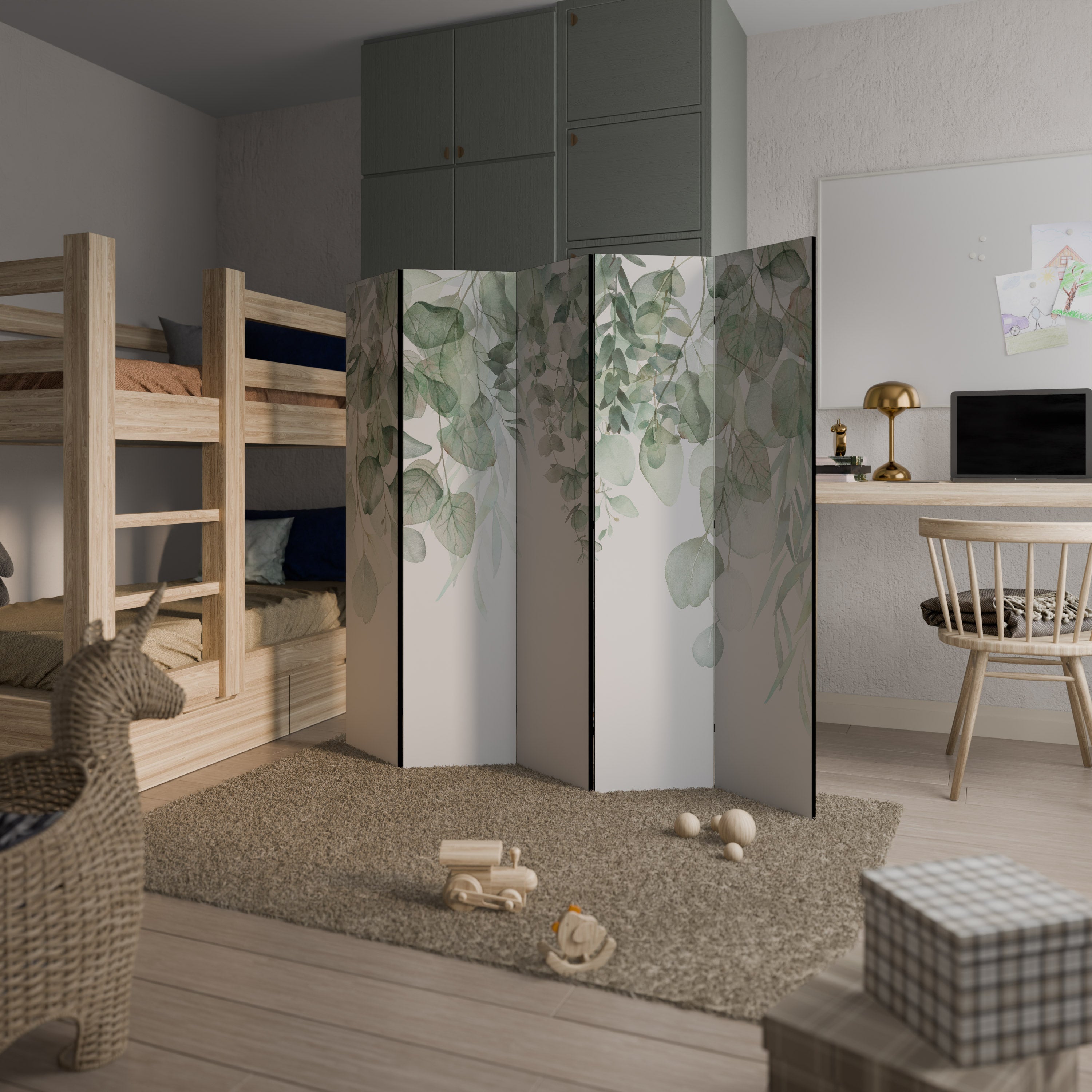 Paravent décoratif à 5 panneaux PURE VERDURE