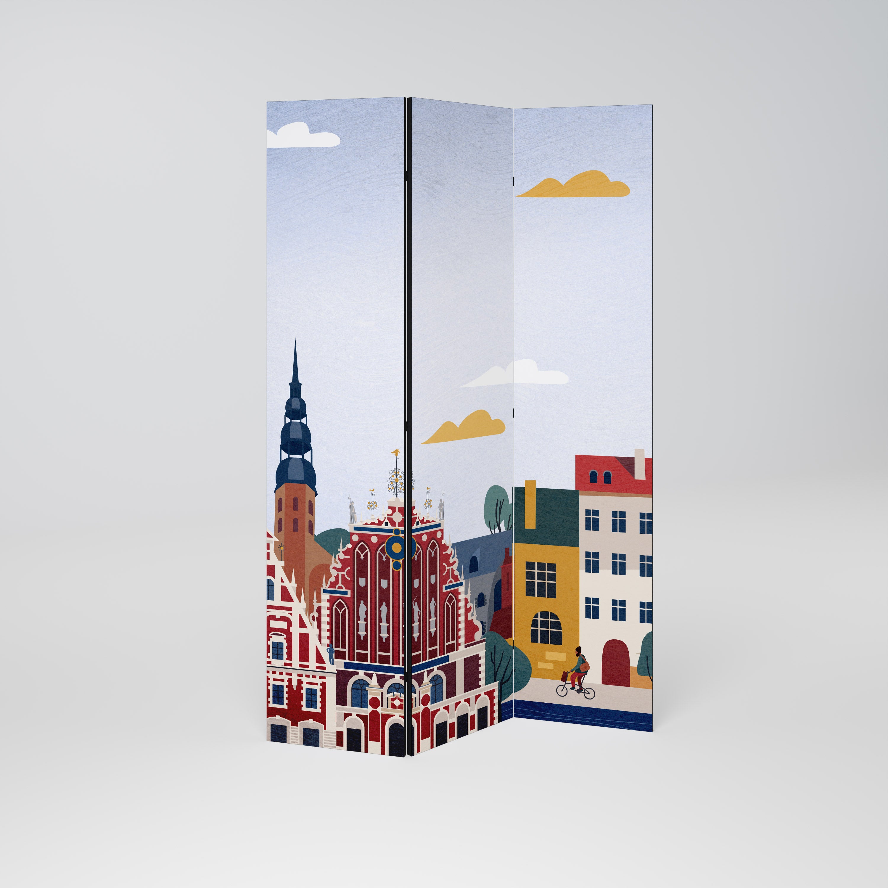 MEMORY OF RIGA 3-Panel Room Divider