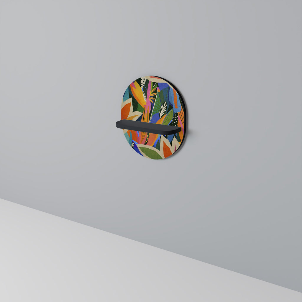 RAMPANT VEGETATION Oval Art Shelf In Black Finish