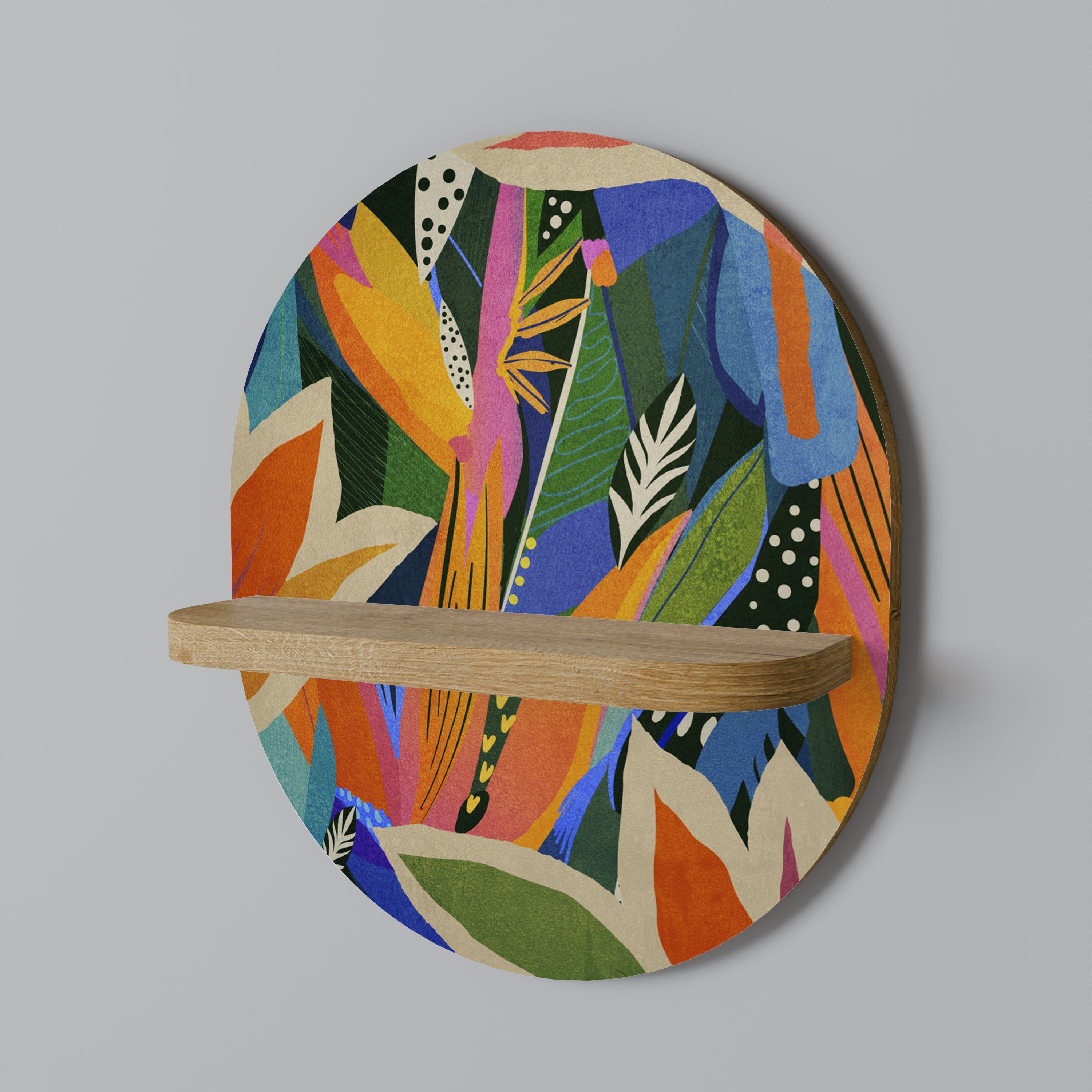 Étagère ovale effet chêne Rampant Vegetation