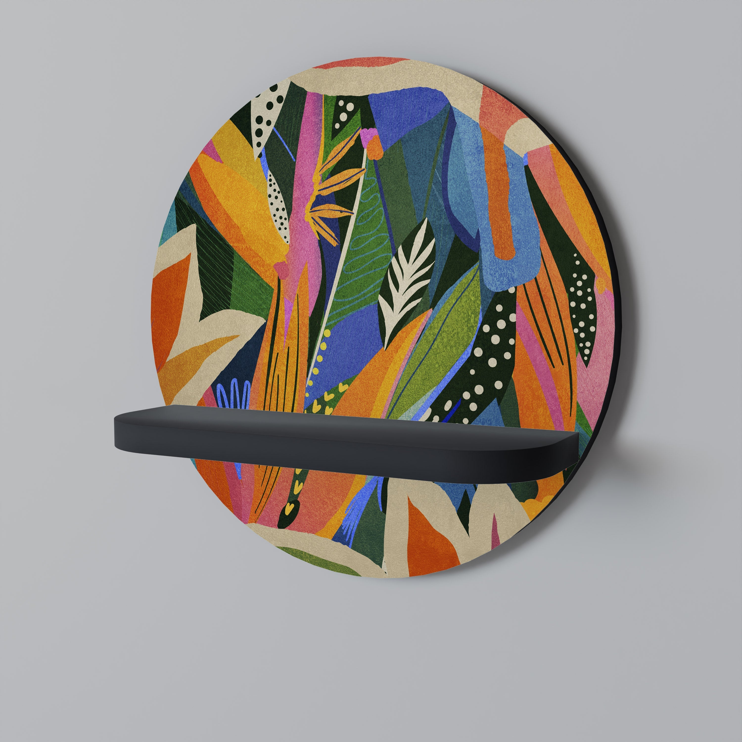 Étagère ronde Rampant Vegetation en finition noire