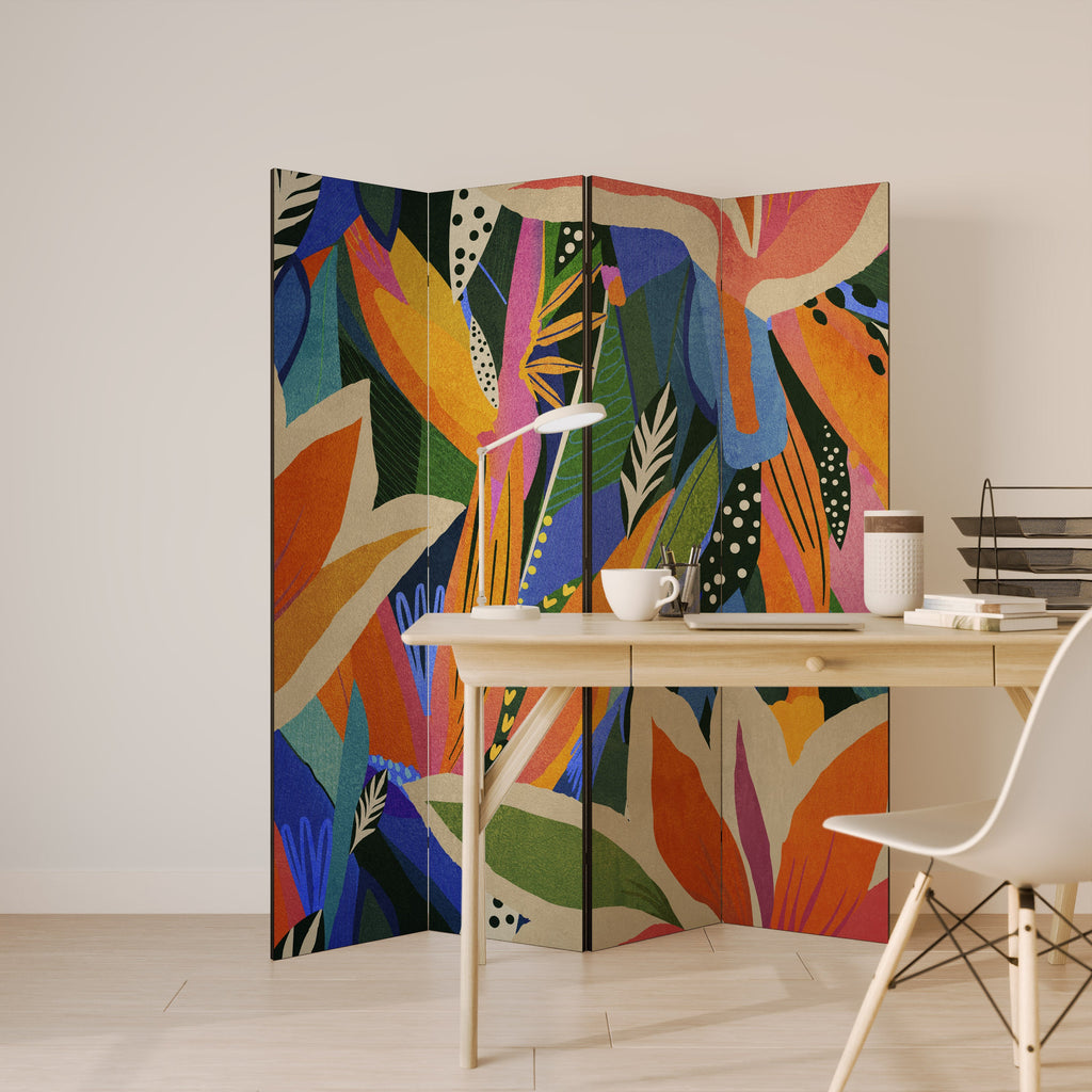 Paravent décoratif à 4 panneaux VÉGÉTATION RAMPANTE