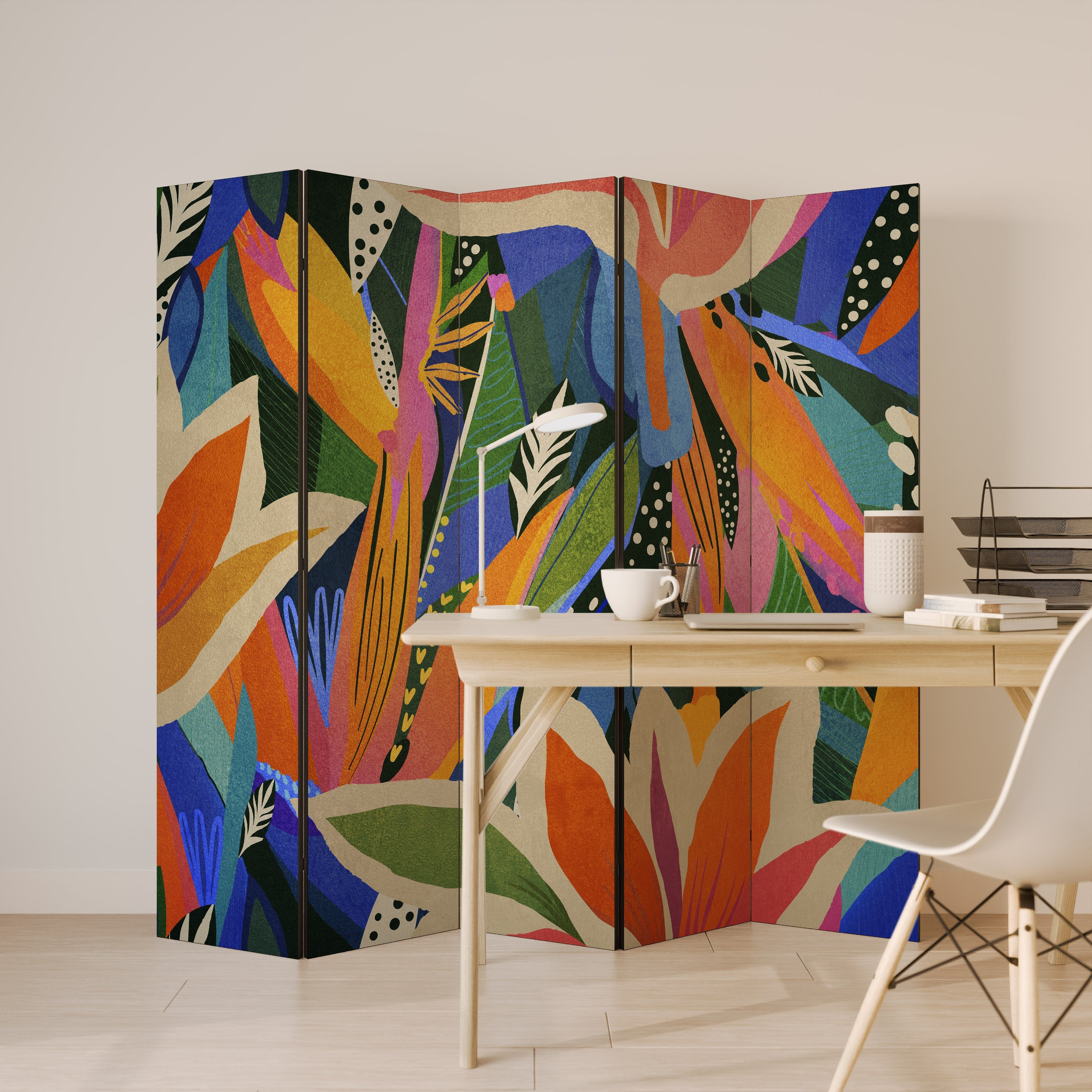 Paravent décoratif à 5 panneaux VÉGÉTATION RAMPANTE