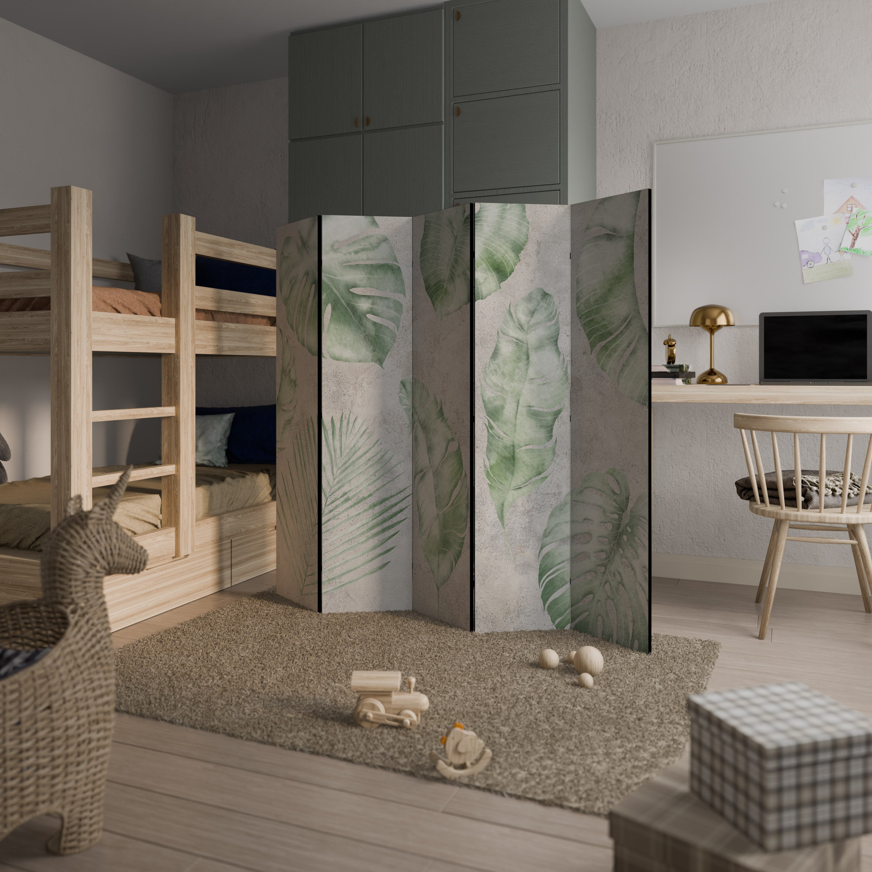 LUSH LEAF WHISPERS 5-Panel Room Divider