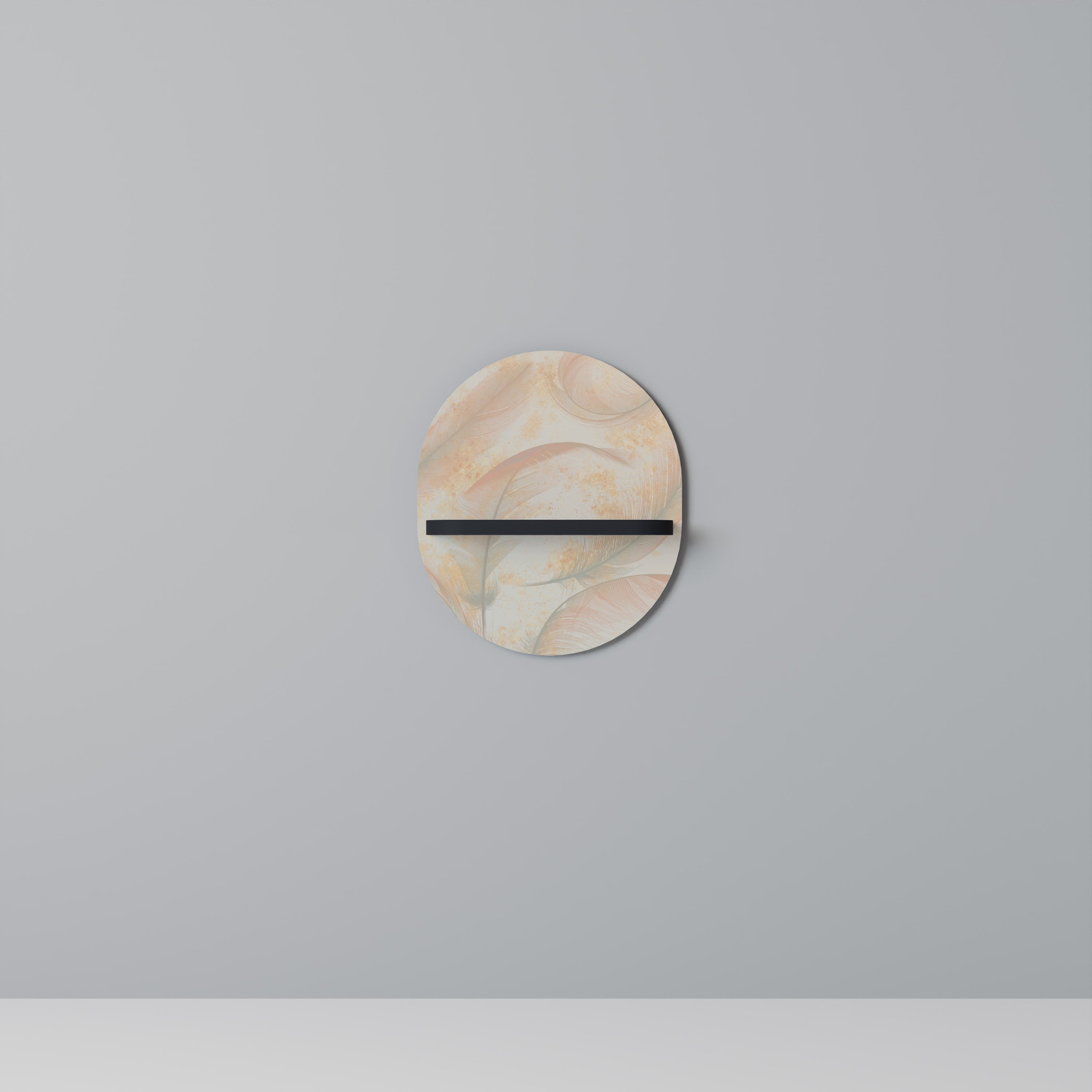 Étagère d'art ovale AURA OF LIGHT en finition noire