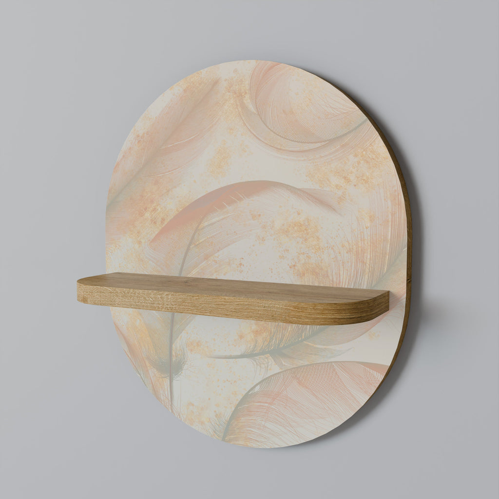 Étagère d'art ovale AURA OF LIGHT effet chêne