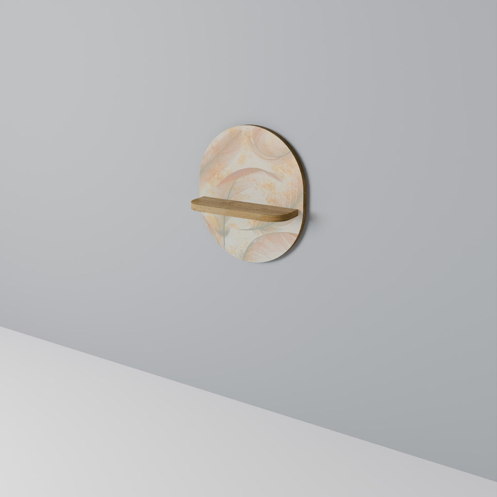 Étagère d'art ovale AURA OF LIGHT effet chêne