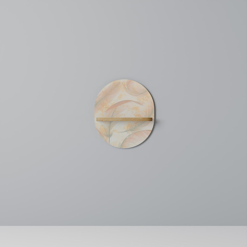 Étagère d'art ovale AURA OF LIGHT effet chêne