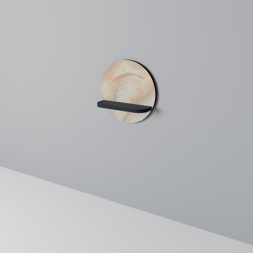 Étagère d'art ronde AURA OF LIGHT en finition noire